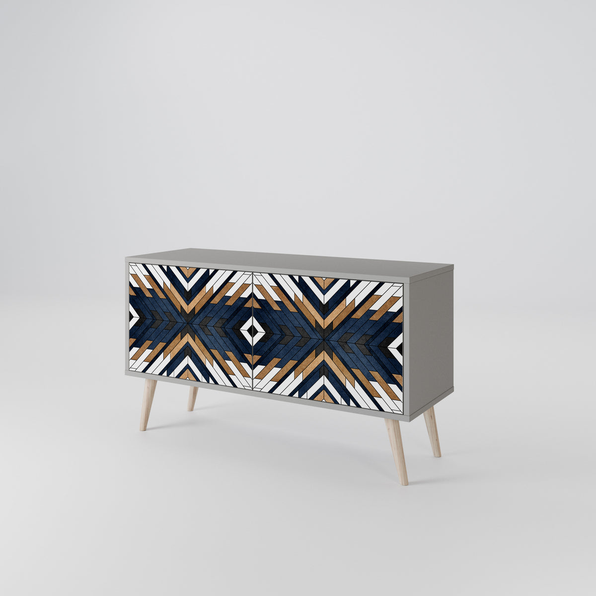 ARTFUL GEOMETRY Kompaktní dvoudveřový TV stolek
