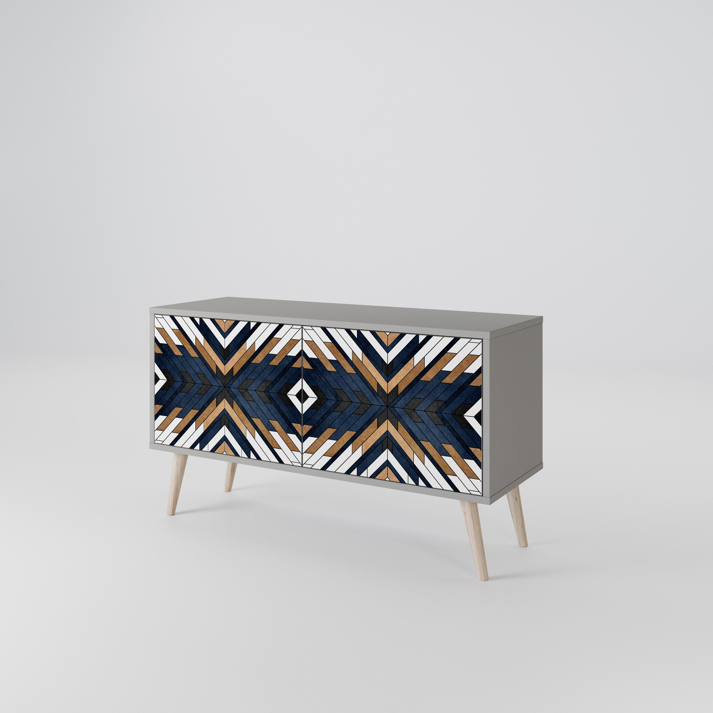 ARTFUL GEOMETRY Compact 2-Door TV Cabinet