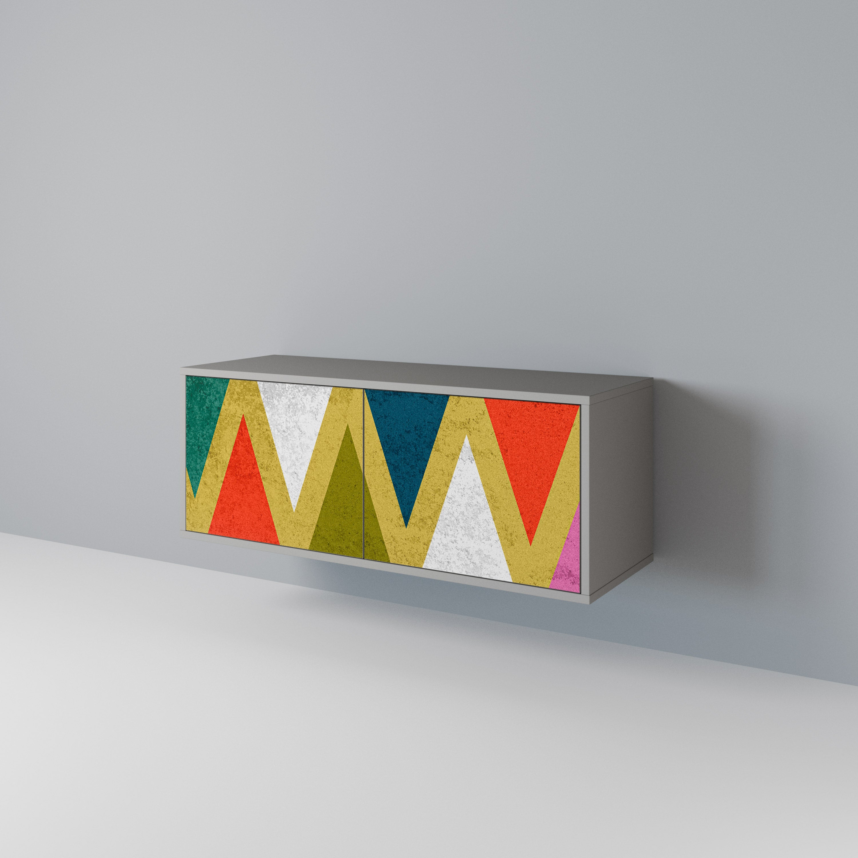 COLORFUL TRIANGLES Kompaktní dvoudveřový TV stolek