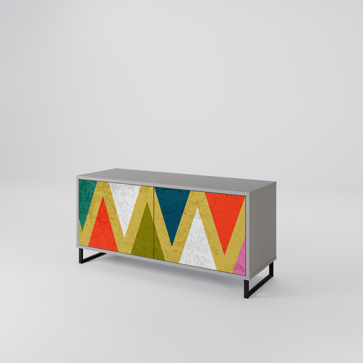COLORFUL TRIANGLES Kompaktní dvoudveřový TV stolek