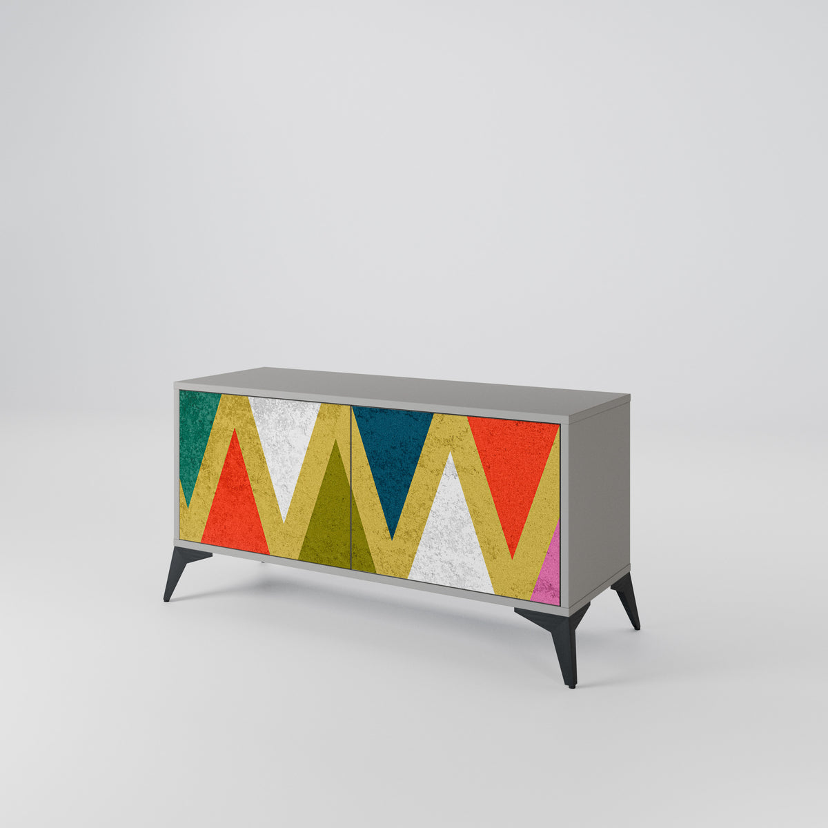 COLORFUL TRIANGLES Kompaktní dvoudveřový TV stolek
