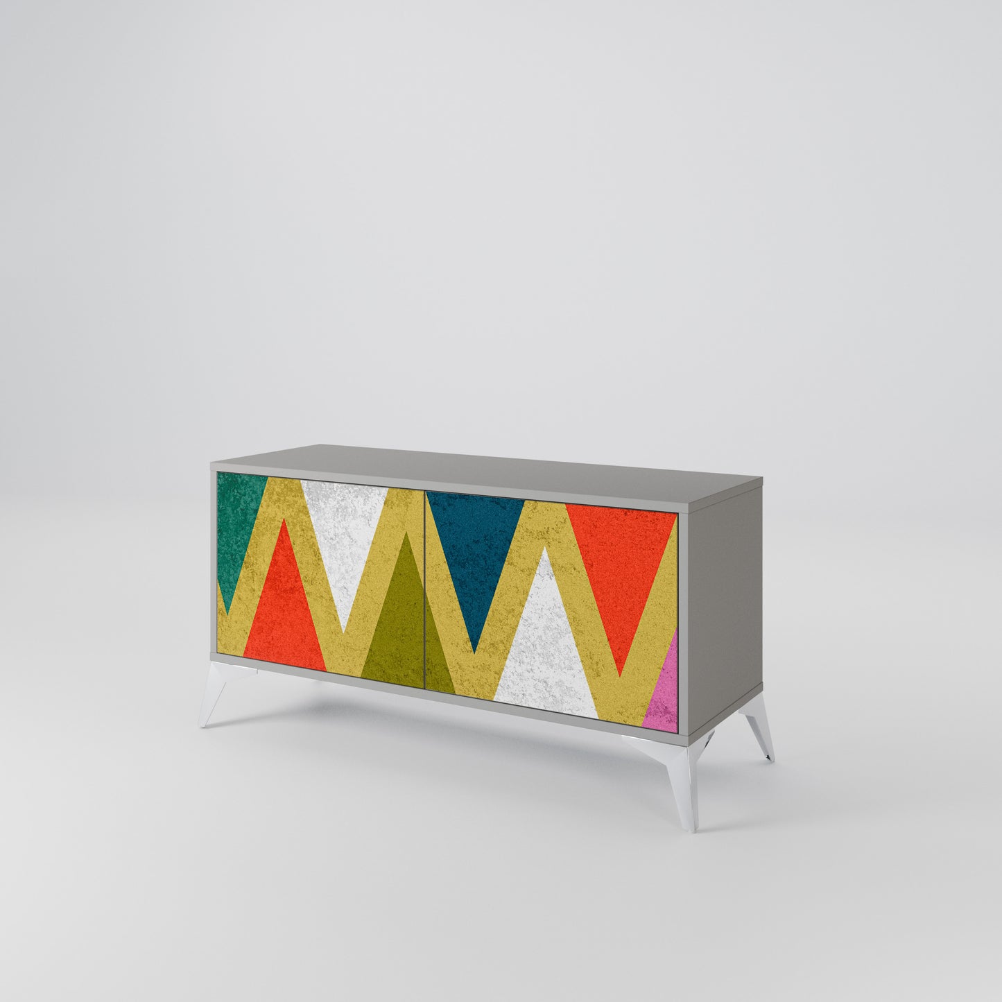 COLORFUL TRIANGLES Kompaktní dvoudveřový TV stolek