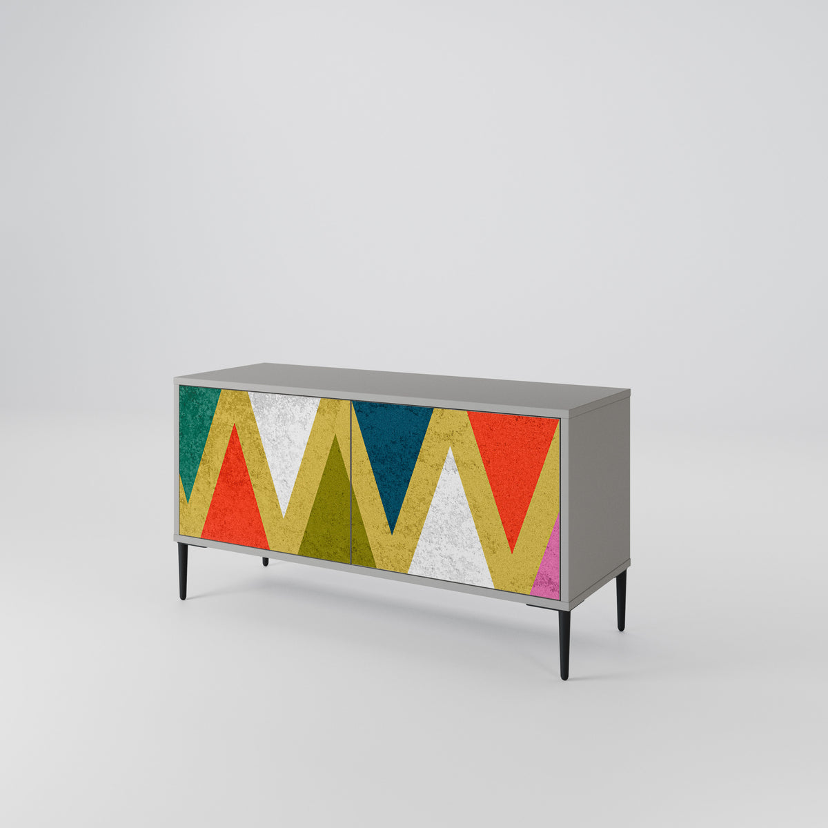 COLORFUL TRIANGLES Kompaktní dvoudveřový TV stolek