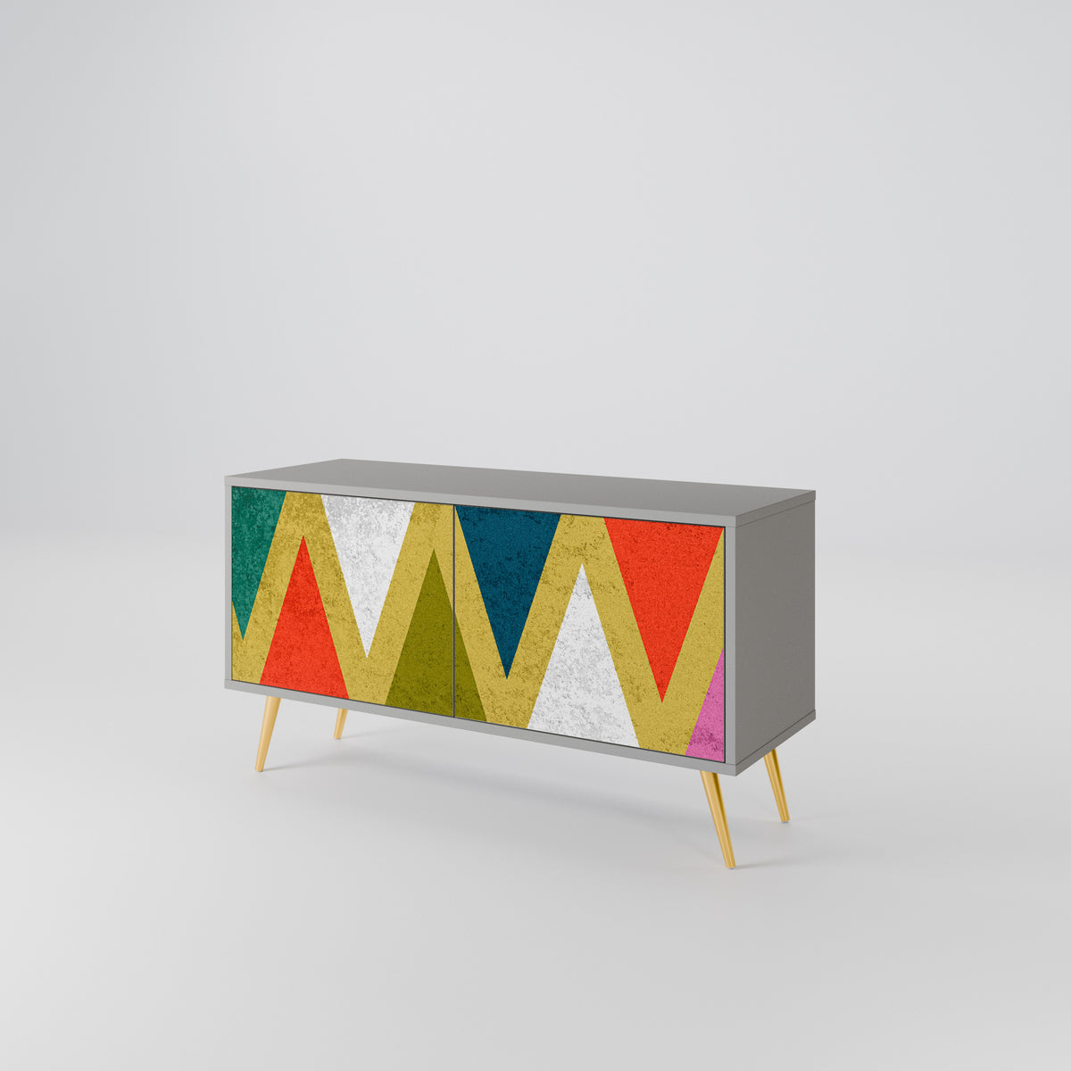 COLORFUL TRIANGLES Kompaktní dvoudveřový TV stolek