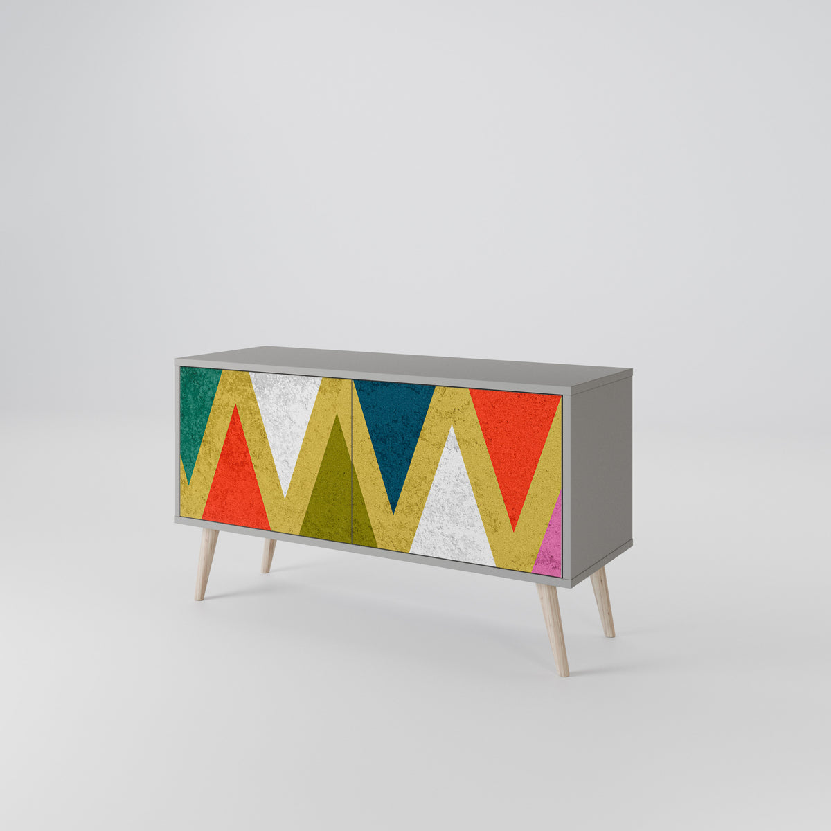 COLORFUL TRIANGLES Kompaktní dvoudveřový TV stolek