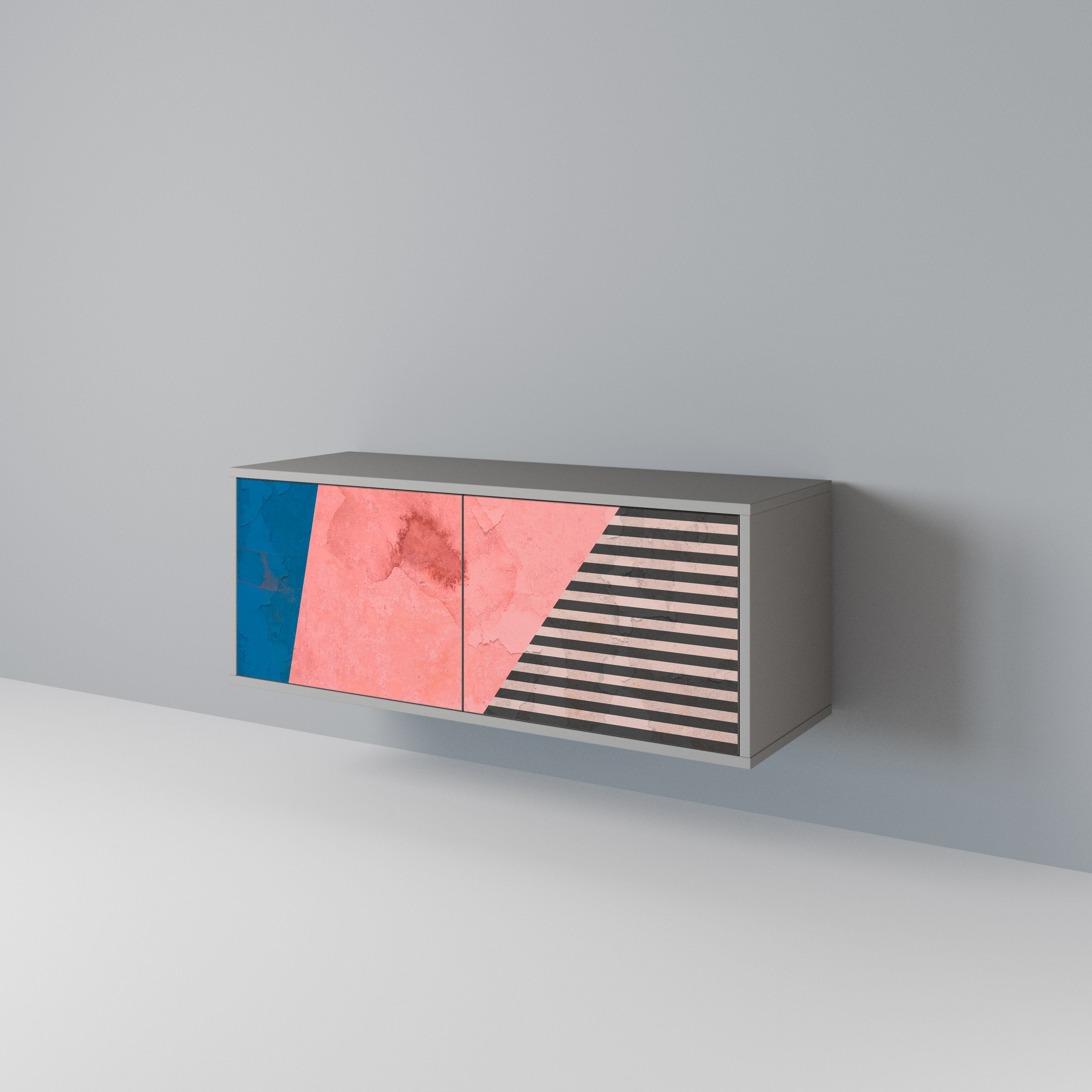 GLAMOROUS STRIPE Kompaktní dvoudveřový TV stolek