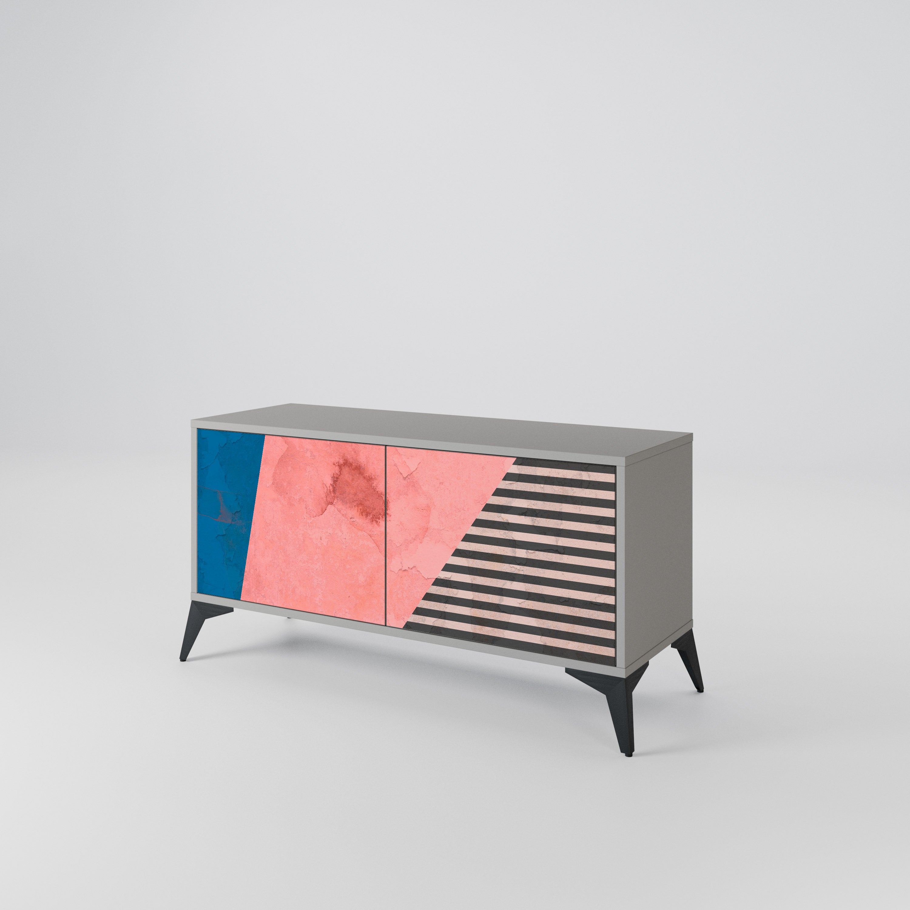 GLAMOROUS STRIPE Kompaktní dvoudveřový TV stolek