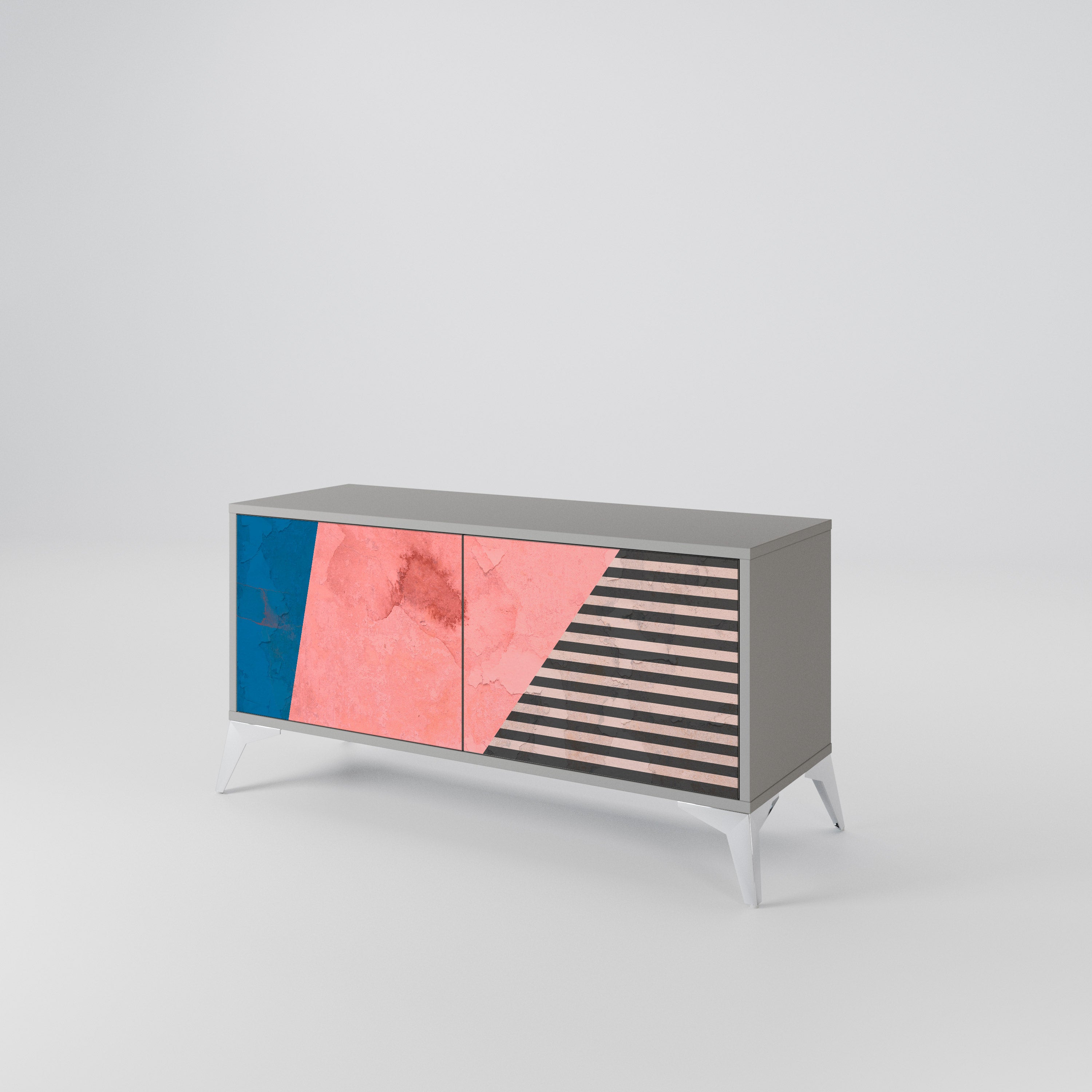 GLAMOROUS STRIPE Kompaktní dvoudveřový TV stolek