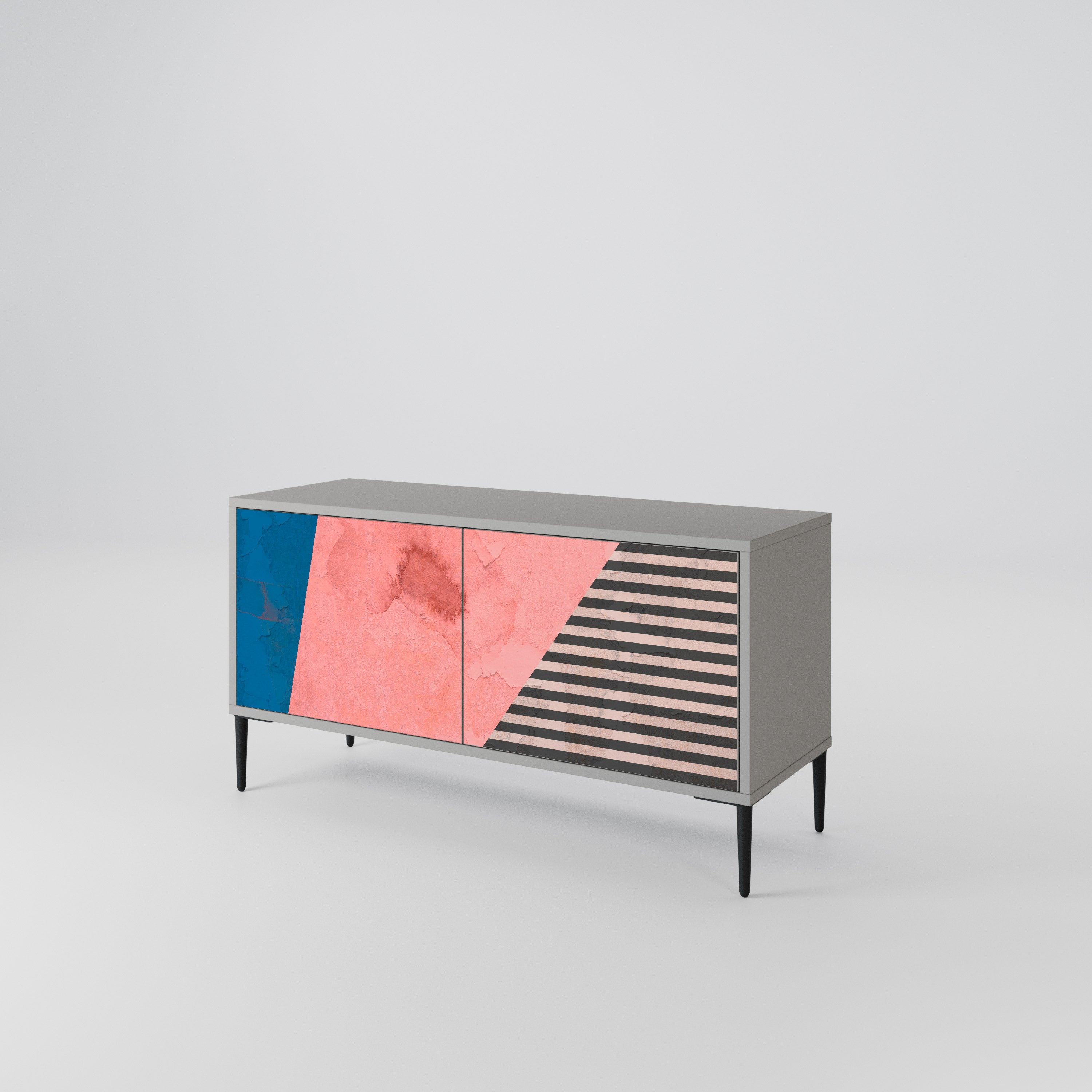 GLAMOROUS STRIPE Kompaktní dvoudveřový TV stolek