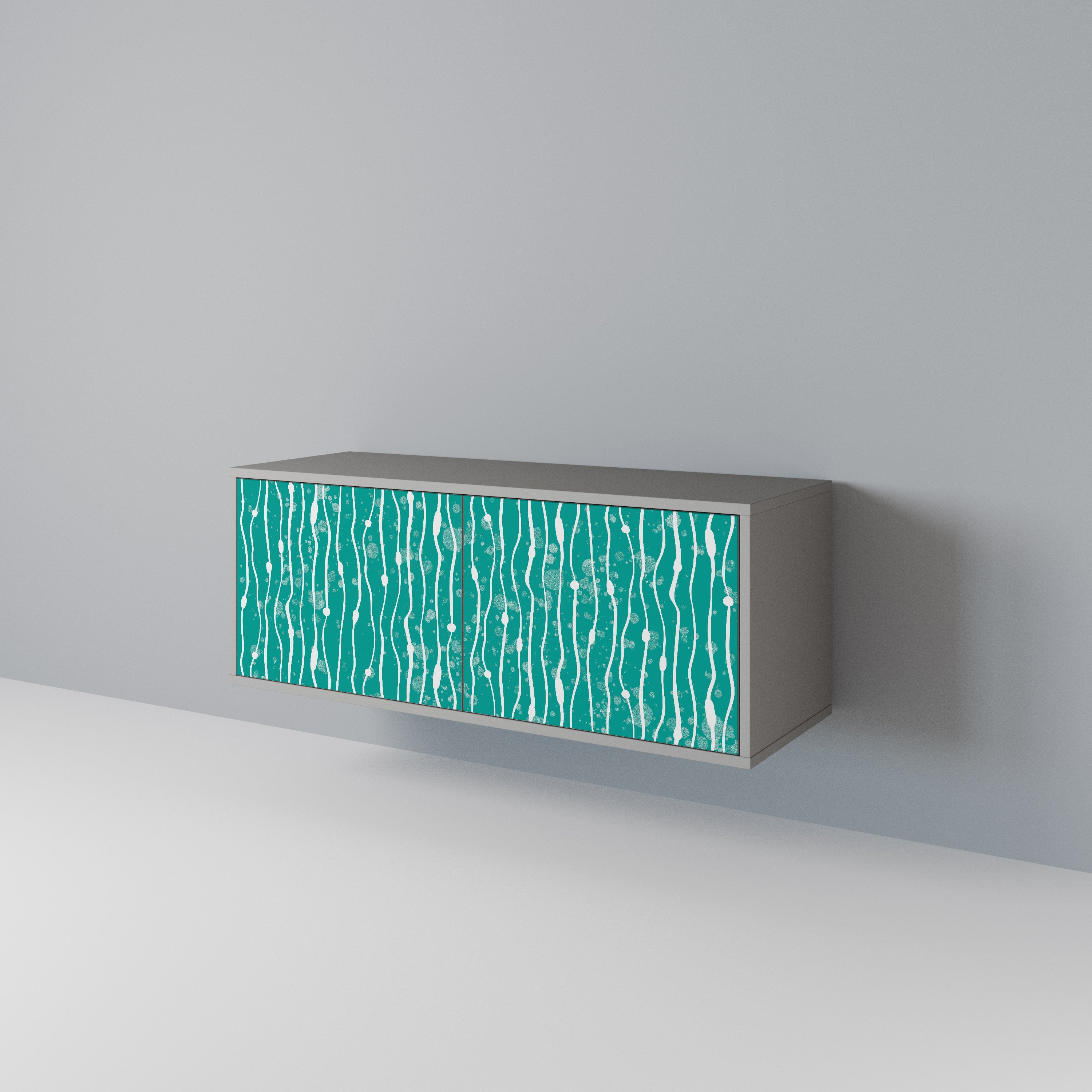 TURQUOISE RAIN Kompaktní dvoudveřový TV stolek