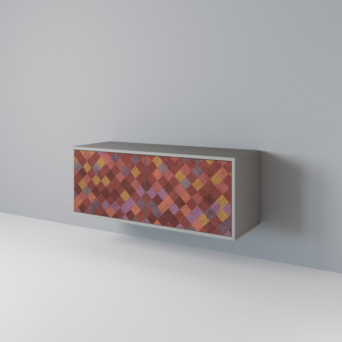 PAINTED SQUARES Kompaktní dvoudveřový TV stolek