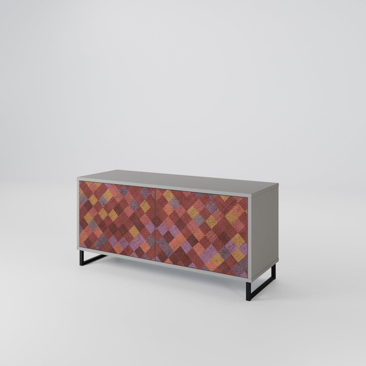 PAINTED SQUARES Kompaktní dvoudveřový TV stolek
