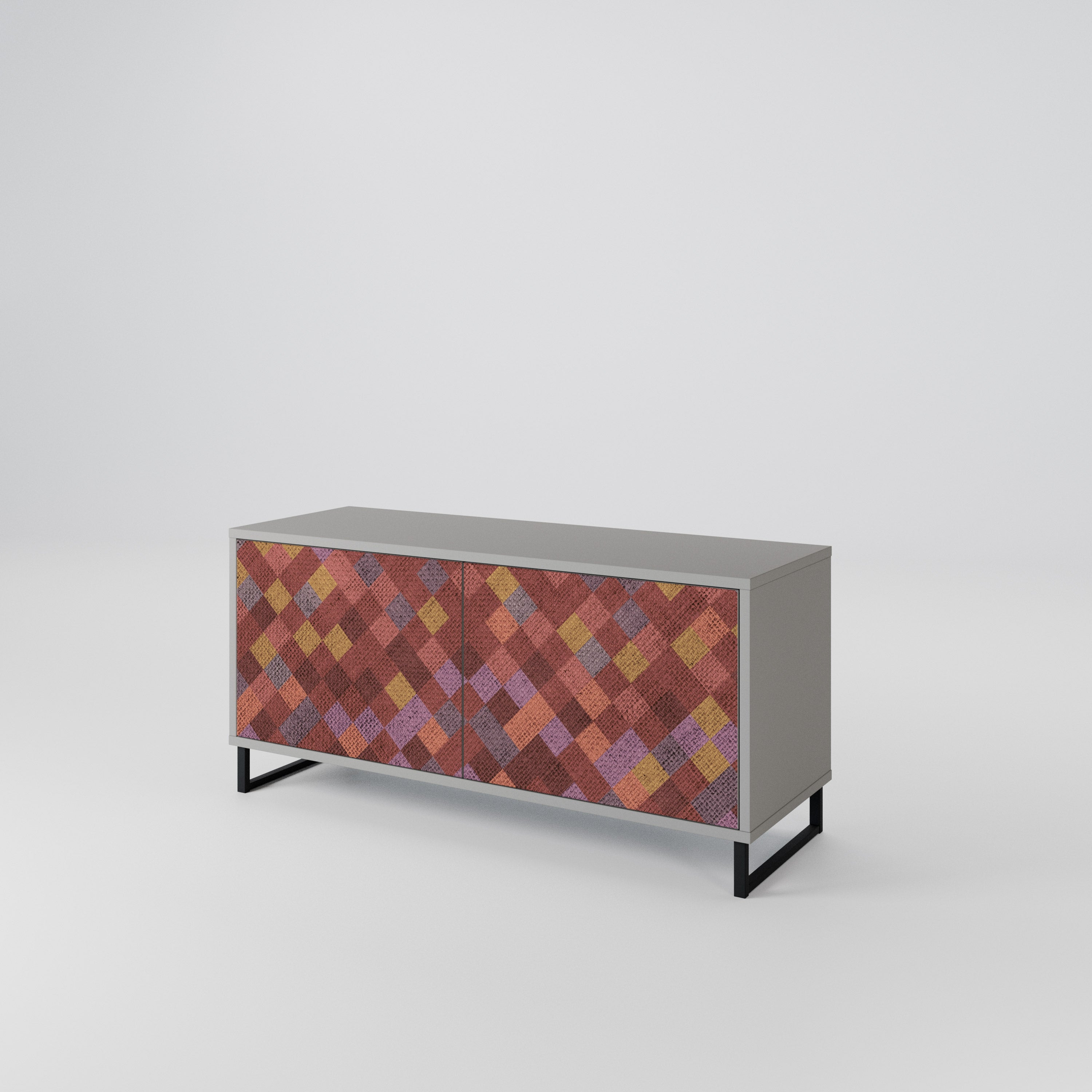 PAINTED SQUARES Kompaktní dvoudveřový TV stolek