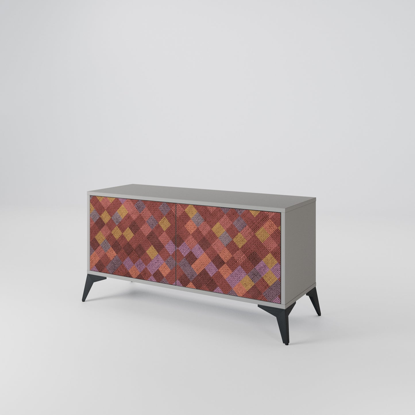 PAINTED SQUARES Kompaktní dvoudveřový TV stolek