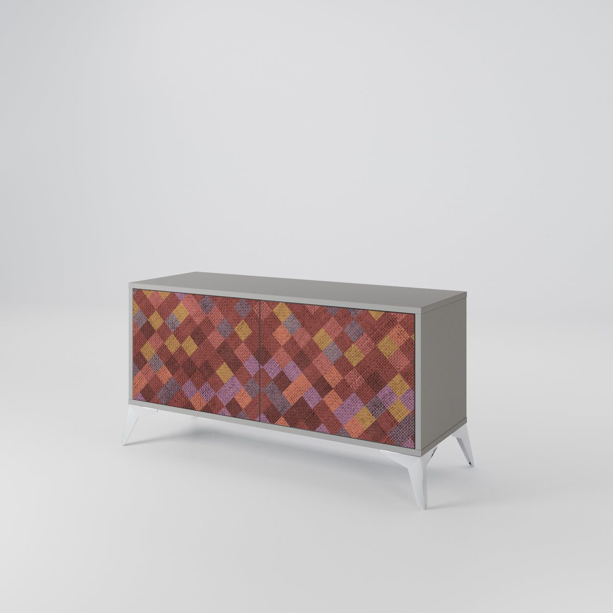 PAINTED SQUARES Kompaktní dvoudveřový TV stolek