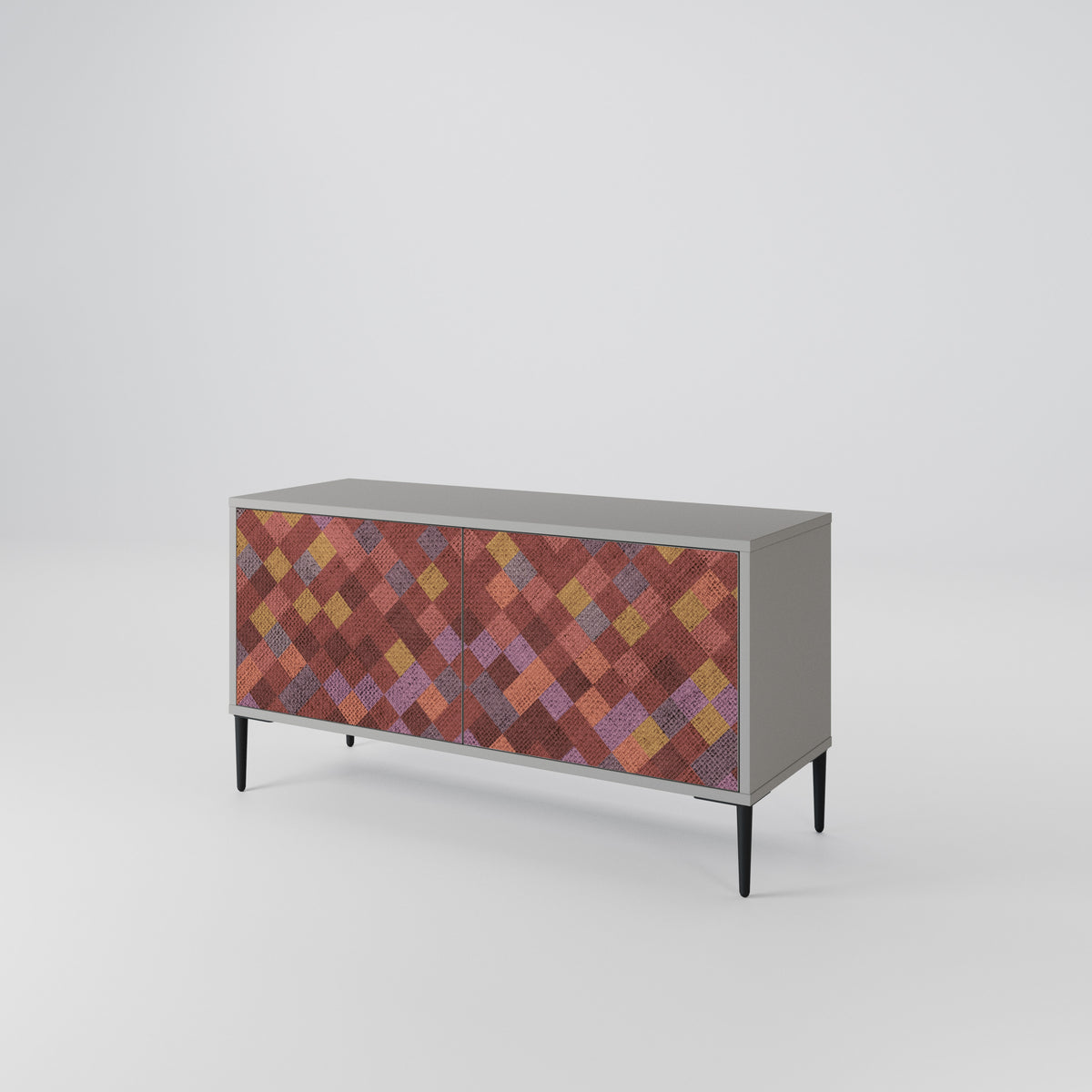 PAINTED SQUARES Kompaktní dvoudveřový TV stolek