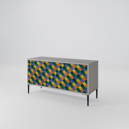 PAINTED SQUARES MIX Kompaktní dvoudveřový TV stolek