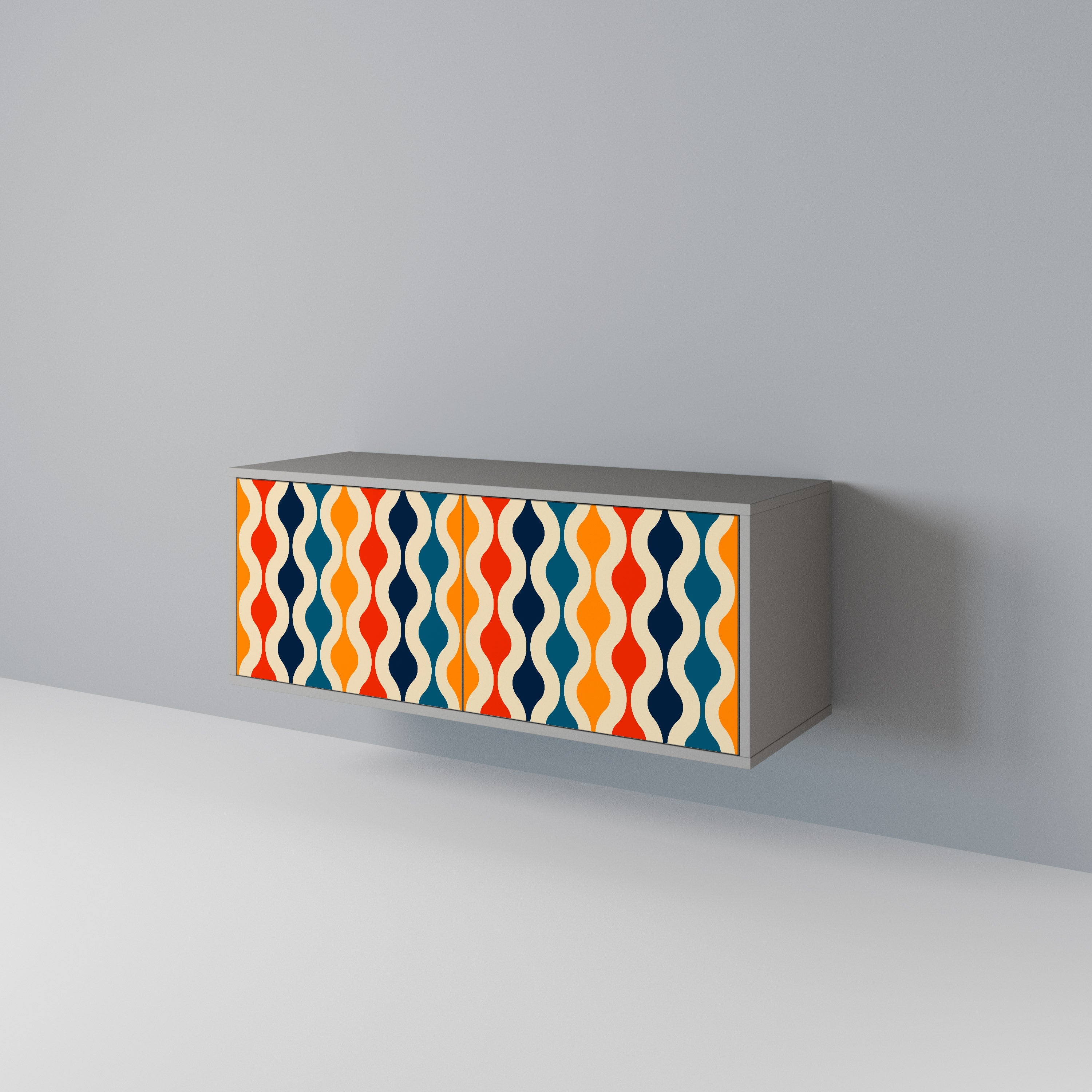 COLORFUL NOSTALGIA Kompaktní dvoudveřový TV stolek