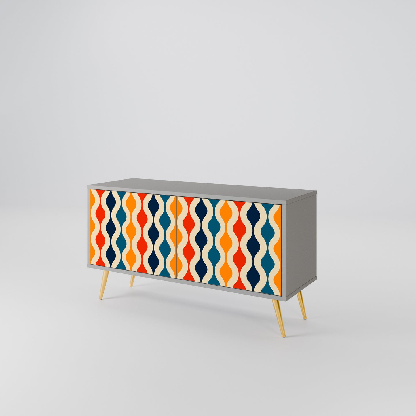 COLORFUL NOSTALGIA Kompaktní dvoudveřový TV stolek