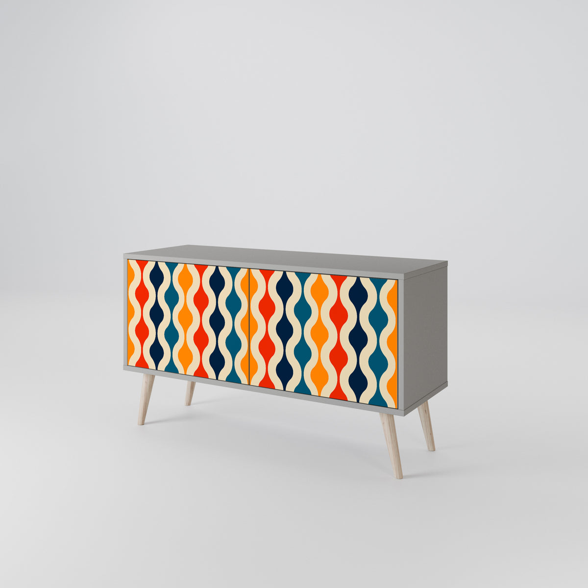 COLORFUL NOSTALGIA Kompaktní dvoudveřový TV stolek