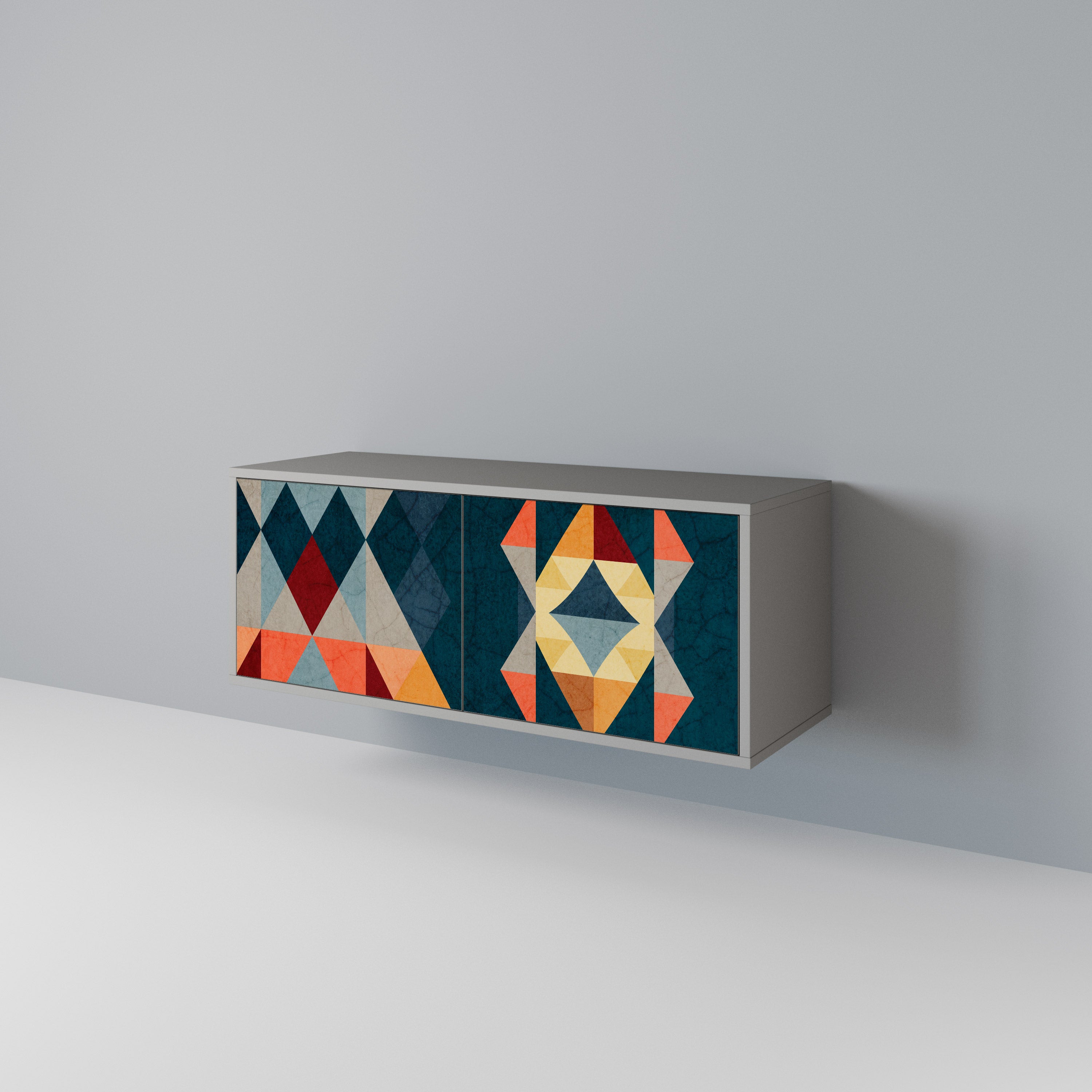 CRACKED ILLUSION Kompaktní dvoudveřový TV stolek