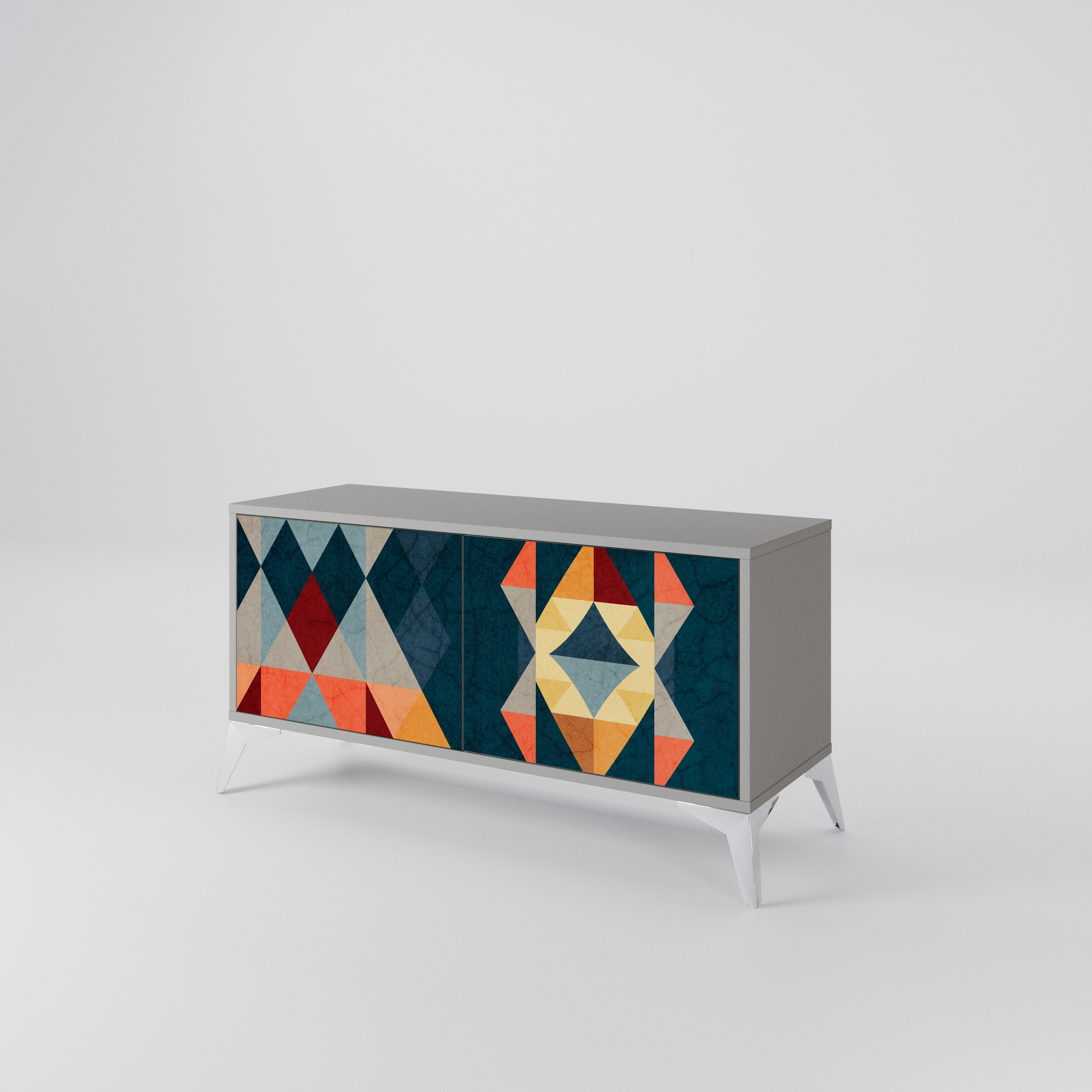 CRACKED ILLUSION Kompaktní dvoudveřový TV stolek