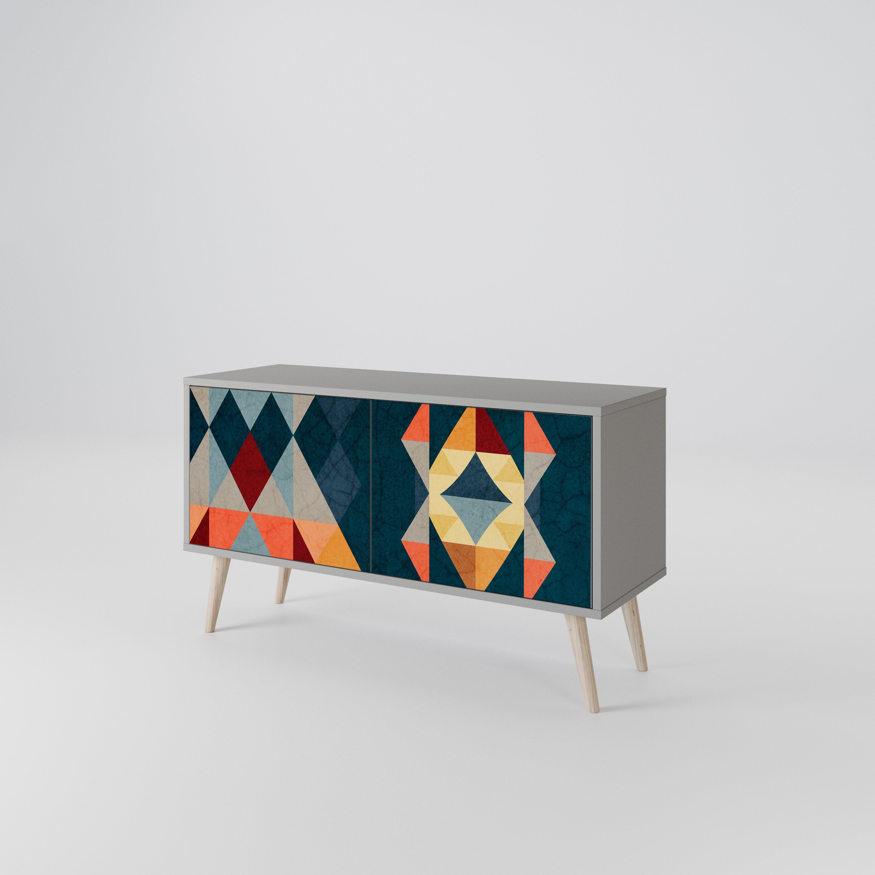 CRACKED ILLUSION Kompaktní dvoudveřový TV stolek