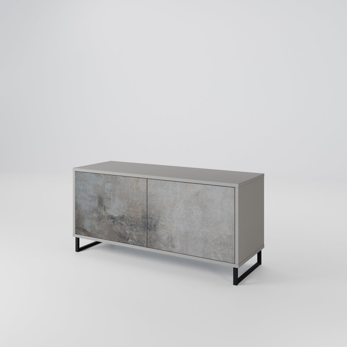 CONCRETE WALL Kompaktní dvoudveřový TV stolek