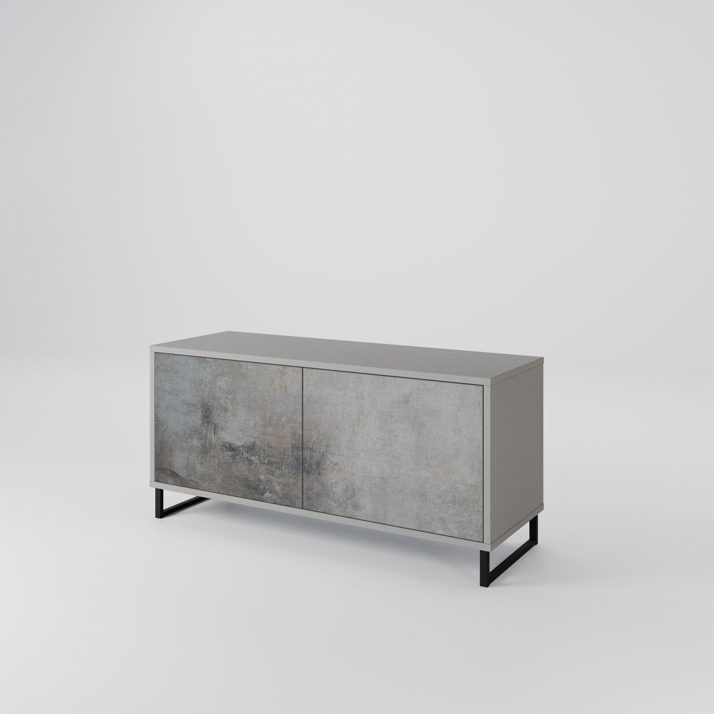 CONCRETE WALL Kompaktní dvoudveřový TV stolek