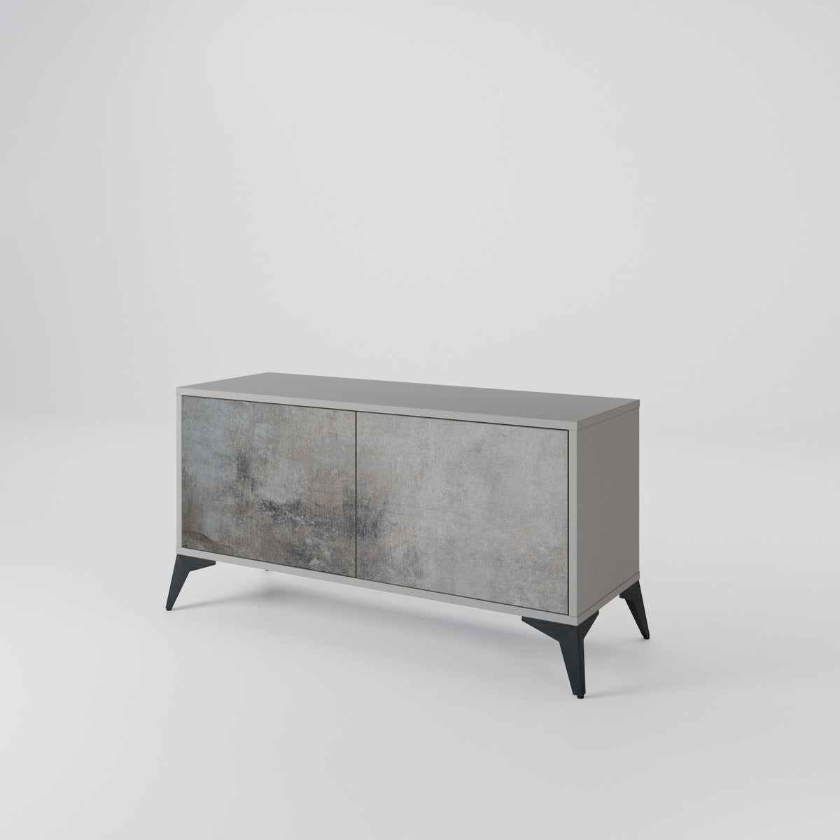 CONCRETE WALL Kompaktní dvoudveřový TV stolek