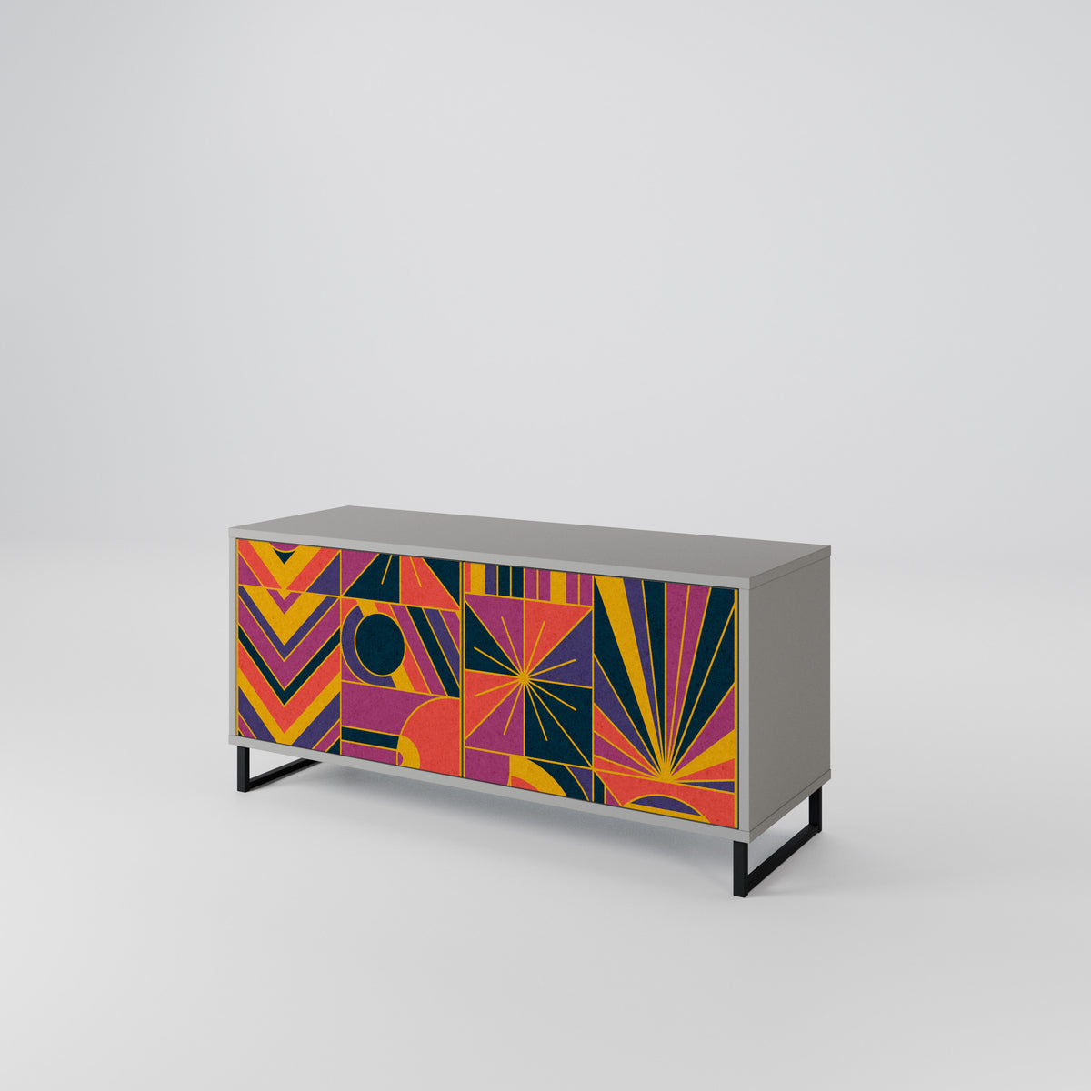 ELECTRIC PATTERNS Kompaktní dvoudveřový TV stolek