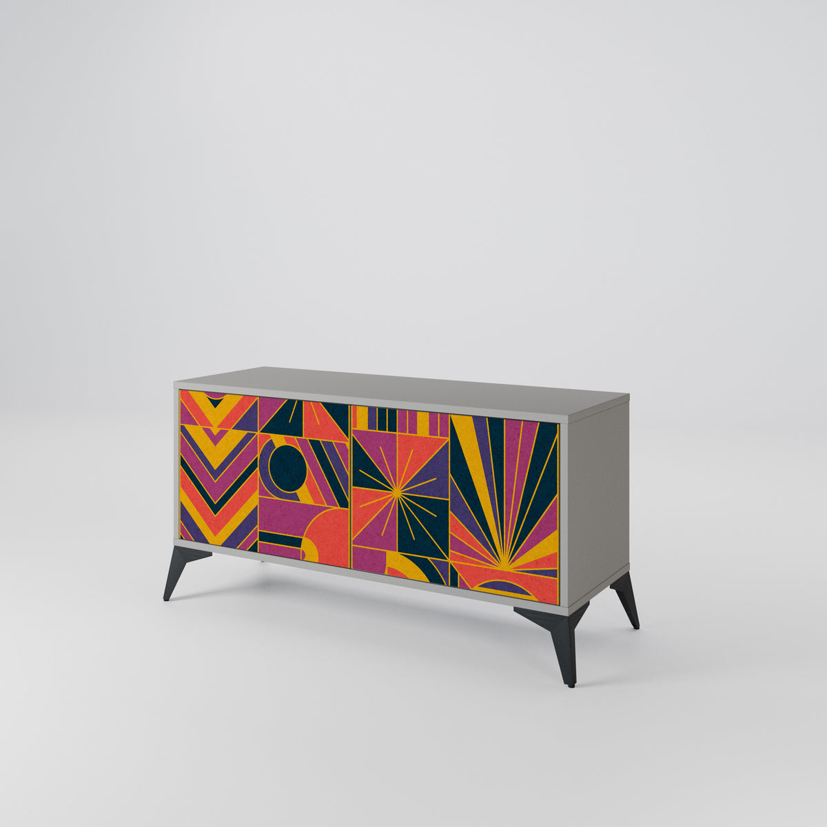 ELECTRIC PATTERNS Kompaktní dvoudveřový TV stolek