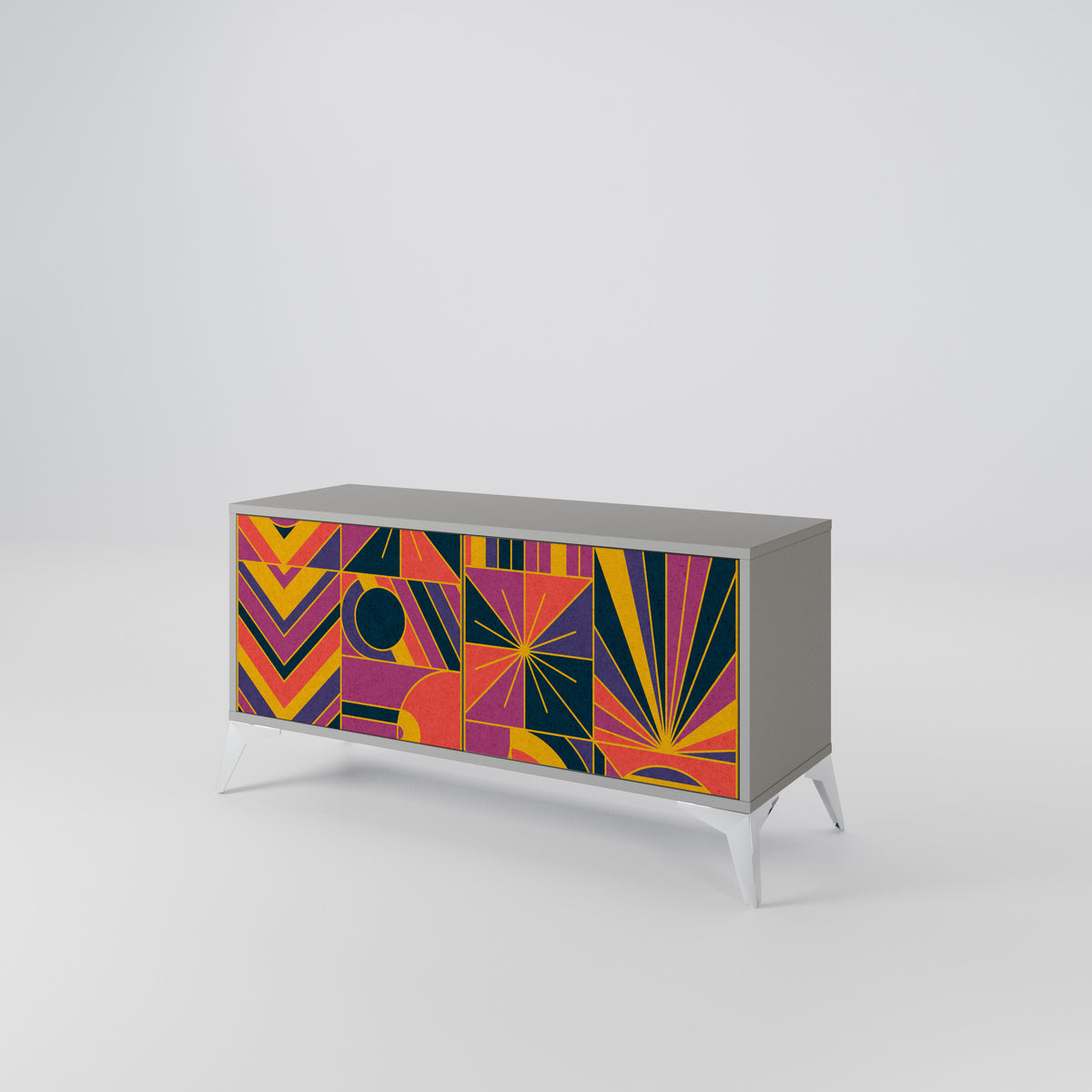 ELECTRIC PATTERNS Kompaktní dvoudveřový TV stolek