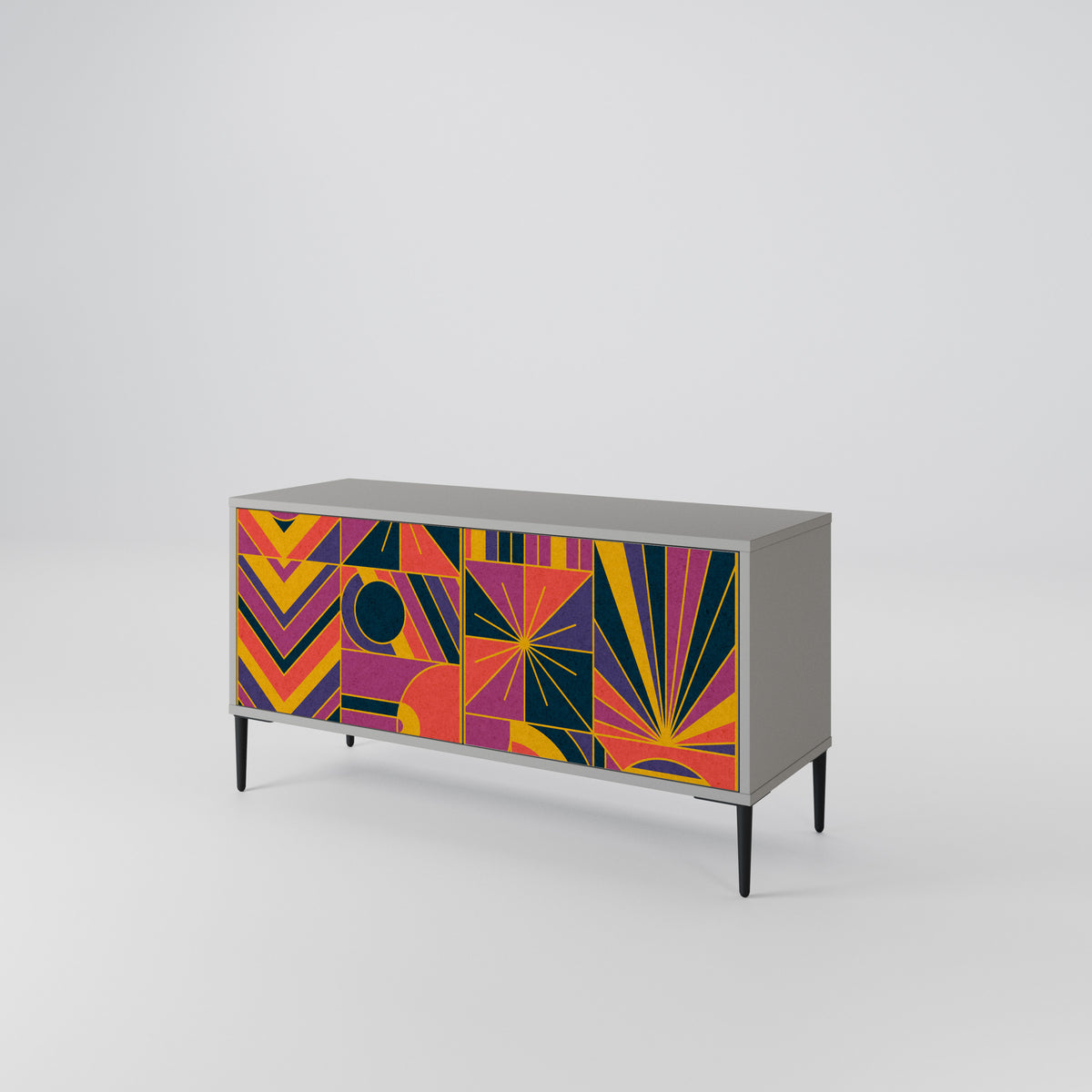 ELECTRIC PATTERNS Kompaktní dvoudveřový TV stolek