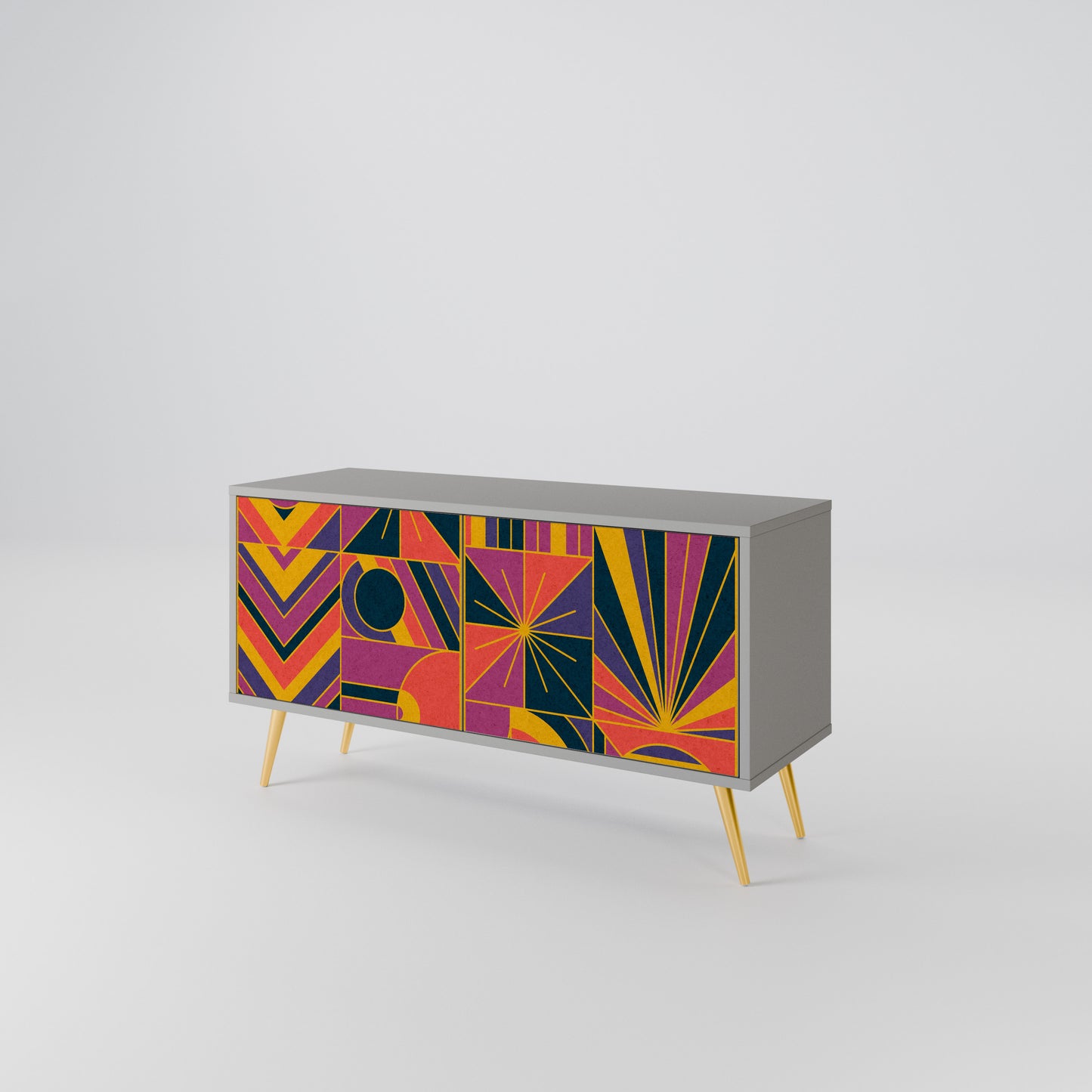 ELECTRIC PATTERNS Kompaktní dvoudveřový TV stolek