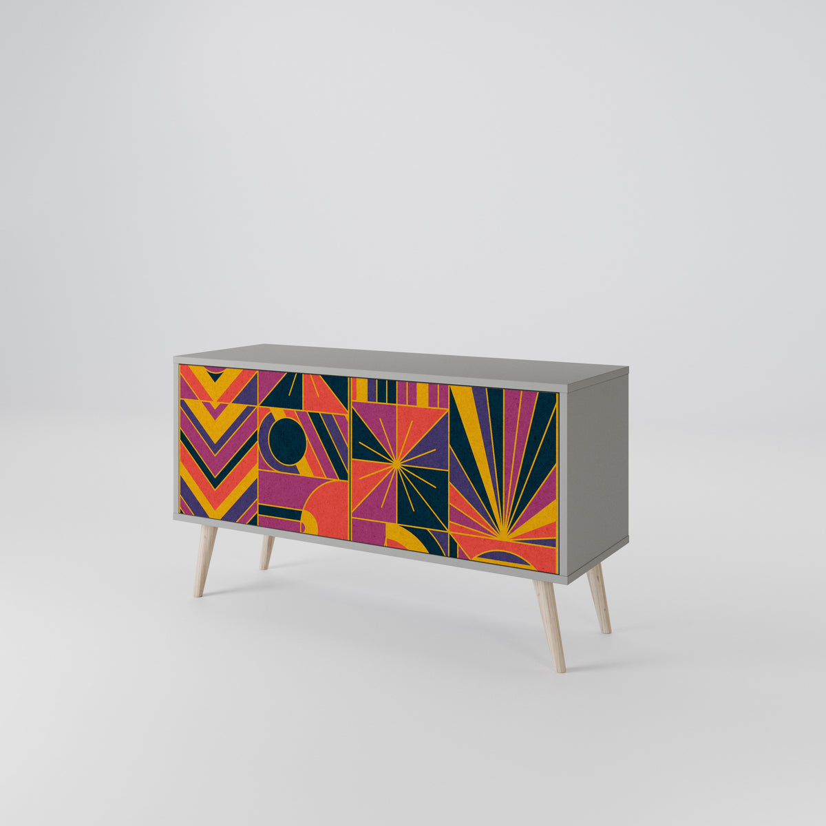 ELECTRIC PATTERNS Kompaktní dvoudveřový TV stolek