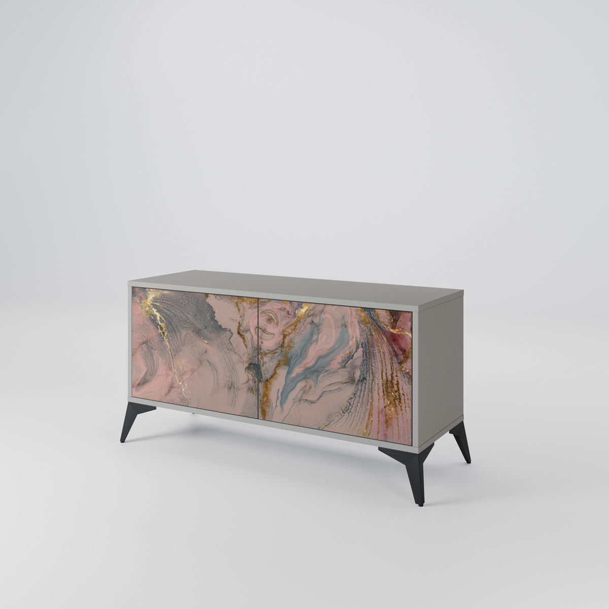 GILDED SWIRLS Kompaktní dvoudveřový TV stolek
