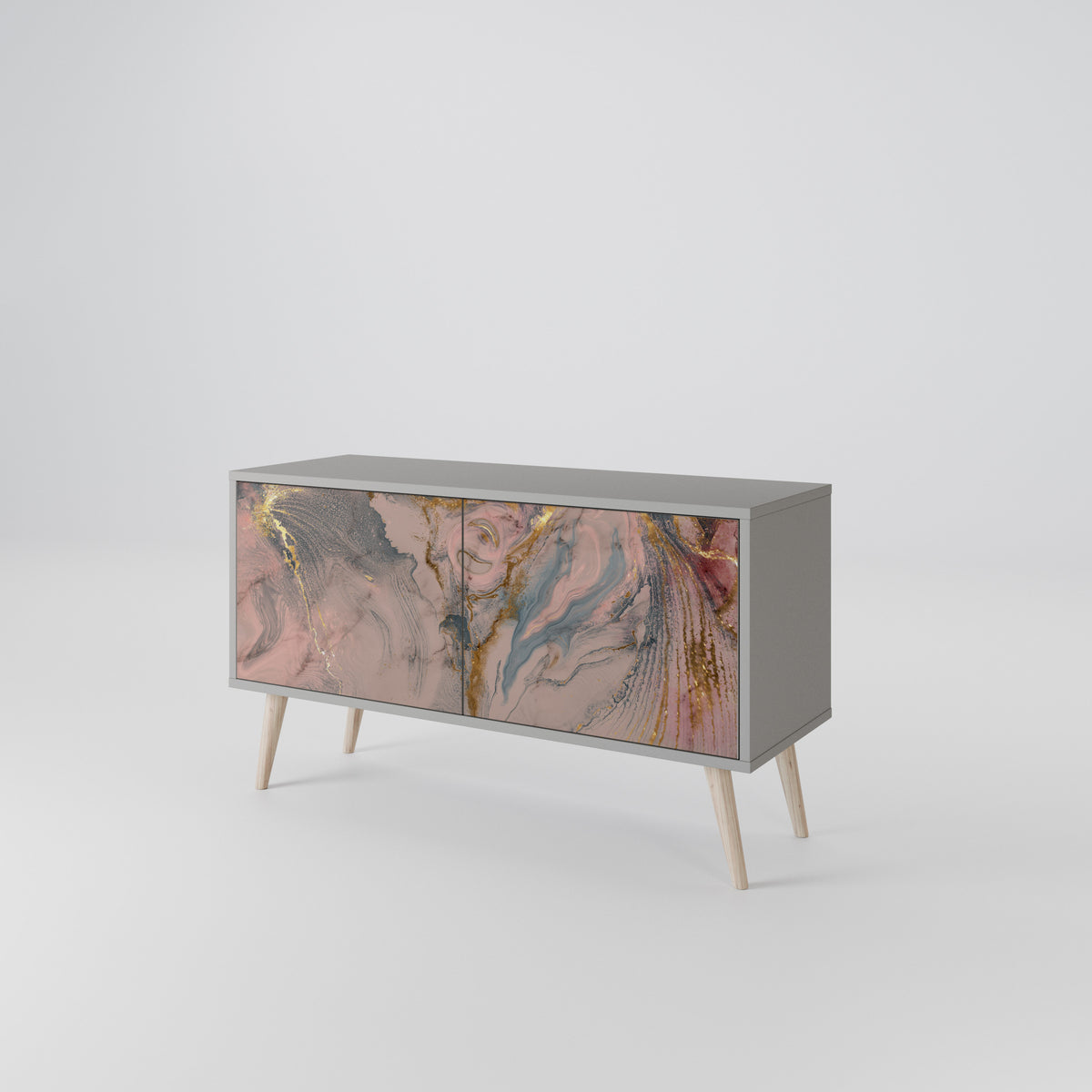 GILDED SWIRLS Kompaktní dvoudveřový TV stolek