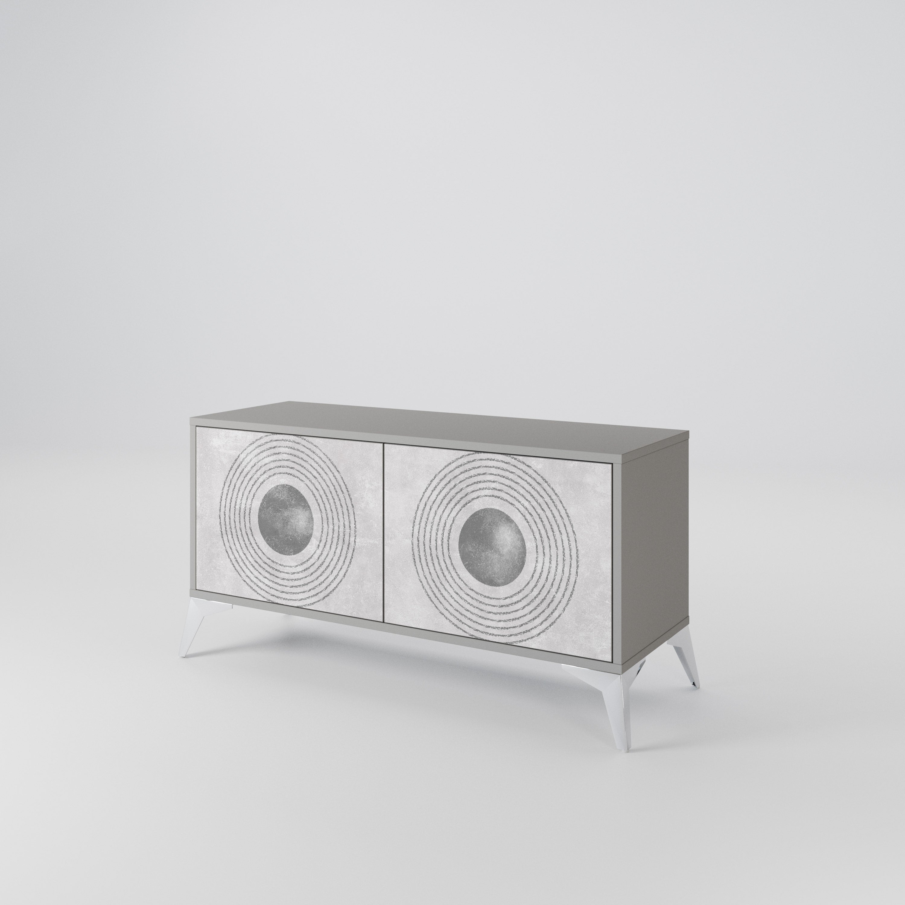 SOLID CIRCLES Compact 2-Door TV Cabinet