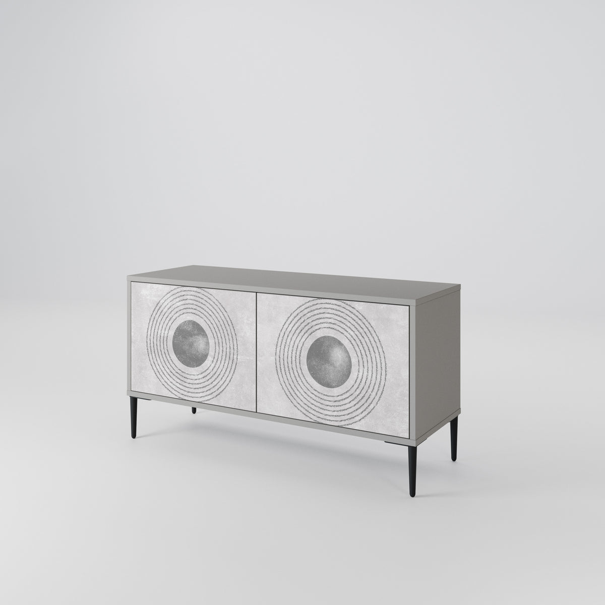 SOLID CIRCLES Kompaktní dvoudveřový TV stolek