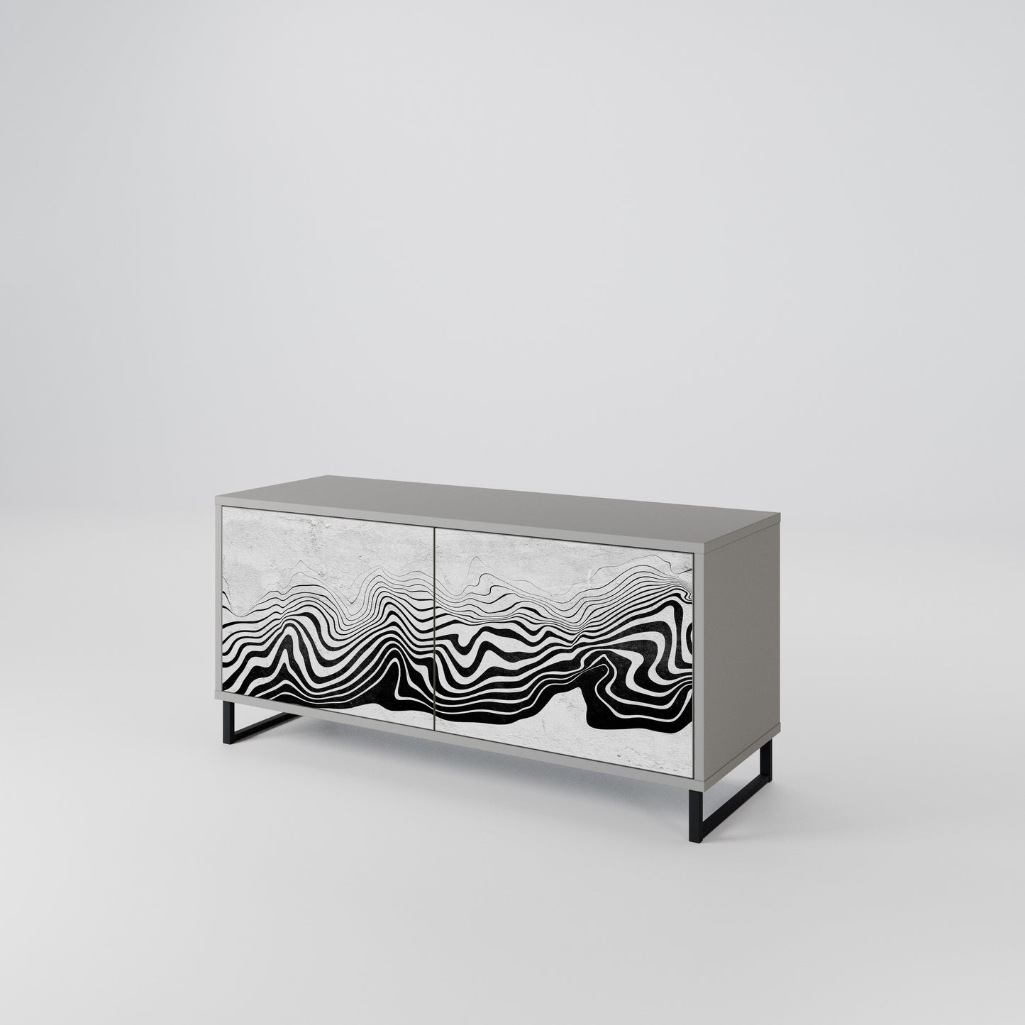 MONOCHROME MIRAGE Kompaktní dvoudveřový TV stolek