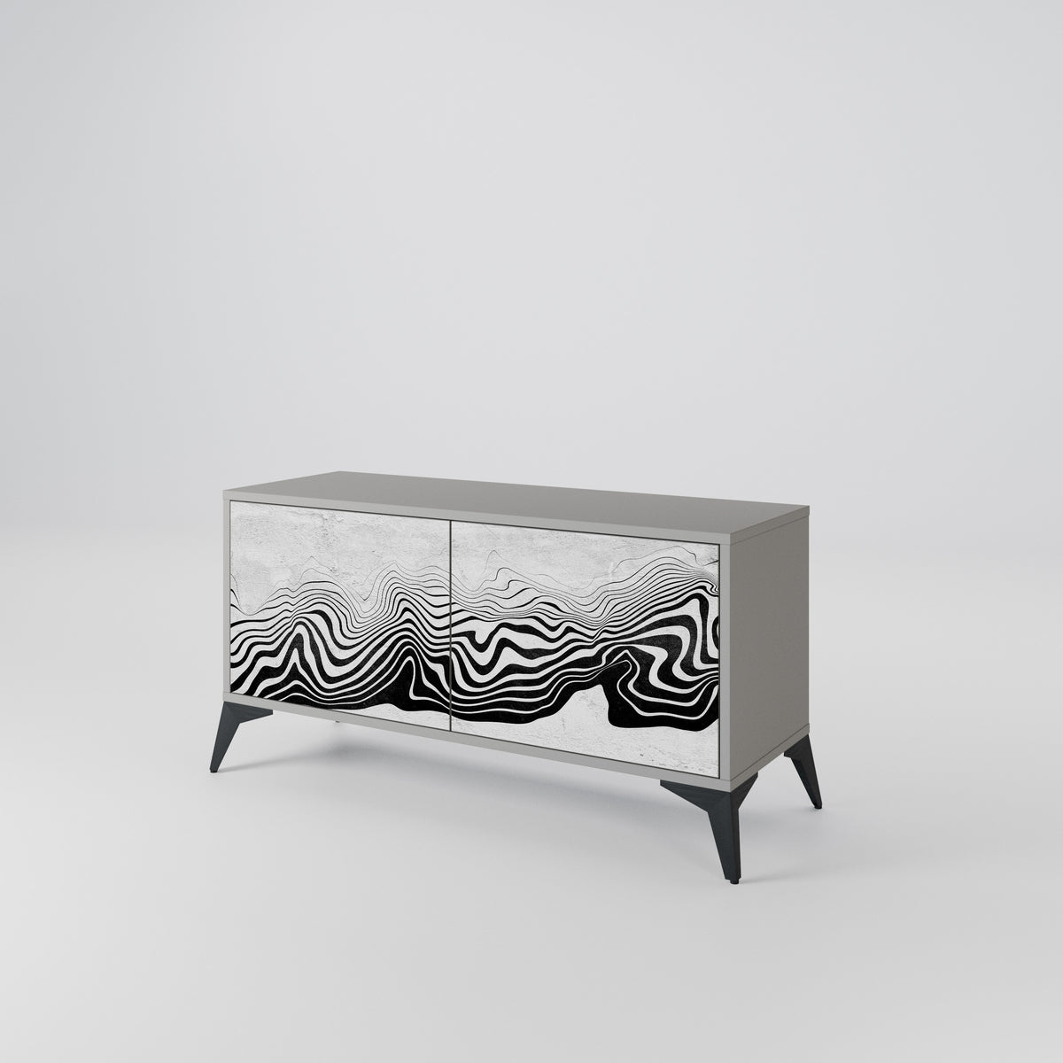 MONOCHROME MIRAGE Kompaktní dvoudveřový TV stolek