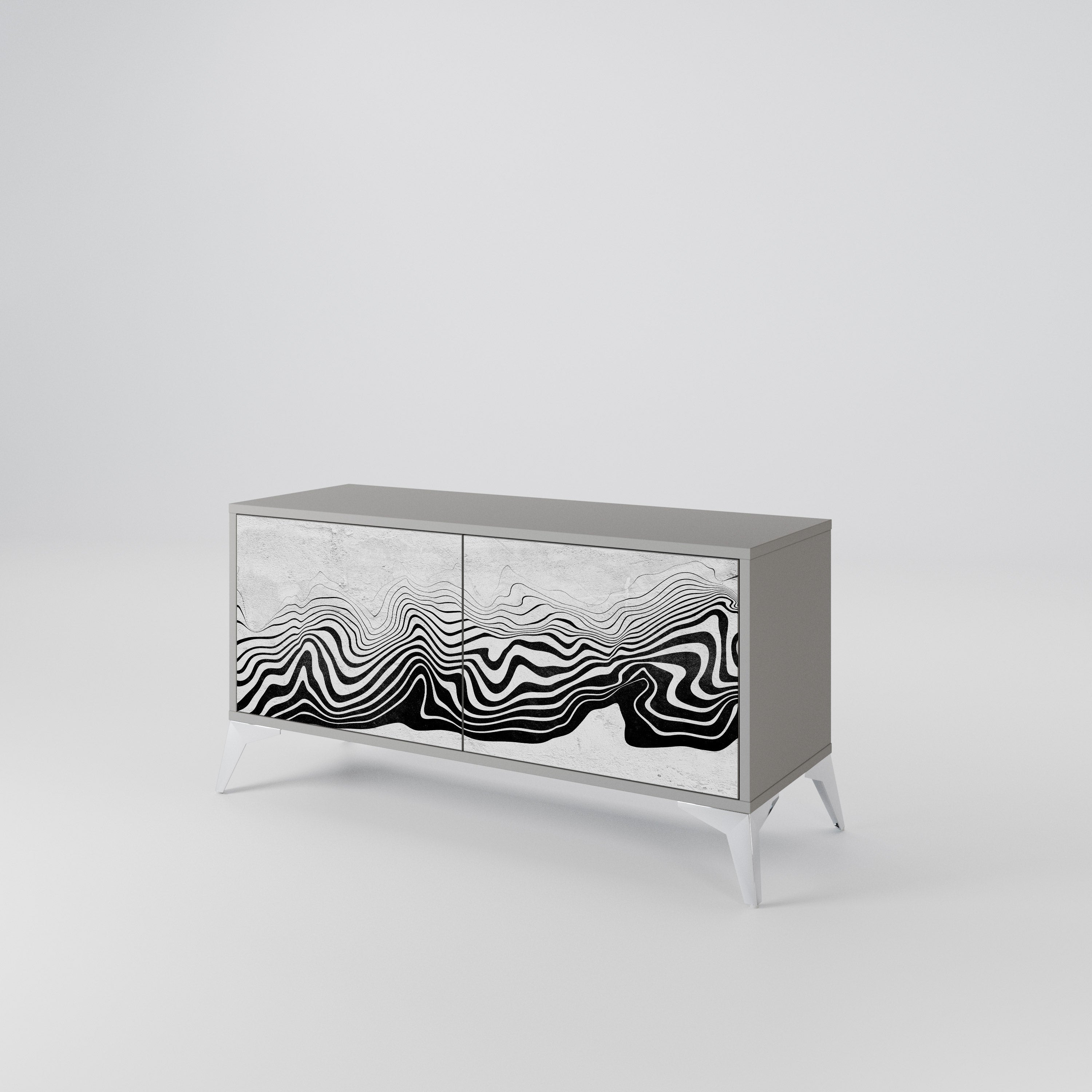 MONOCHROME MIRAGE Compact 2-Door TV Cabinet
