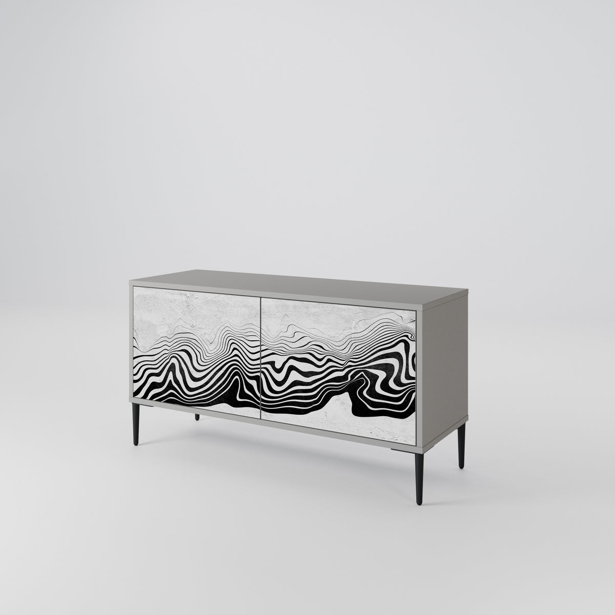 MONOCHROME MIRAGE Kompaktní dvoudveřový TV stolek