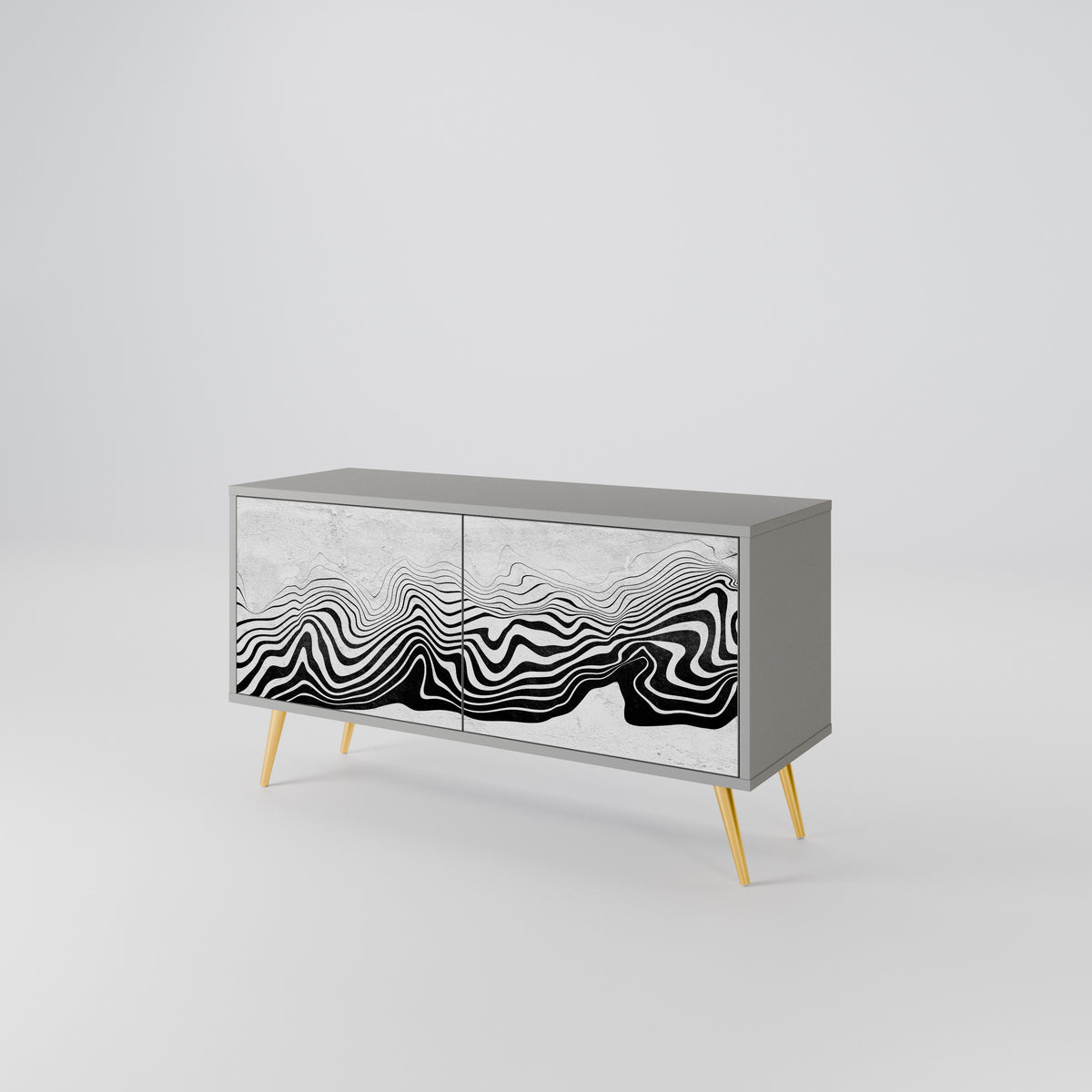 MONOCHROME MIRAGE Kompaktní dvoudveřový TV stolek