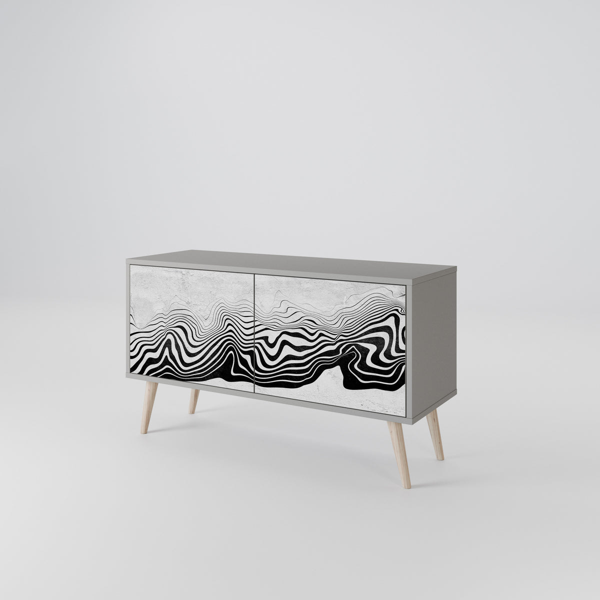 MONOCHROME MIRAGE Kompaktní dvoudveřový TV stolek
