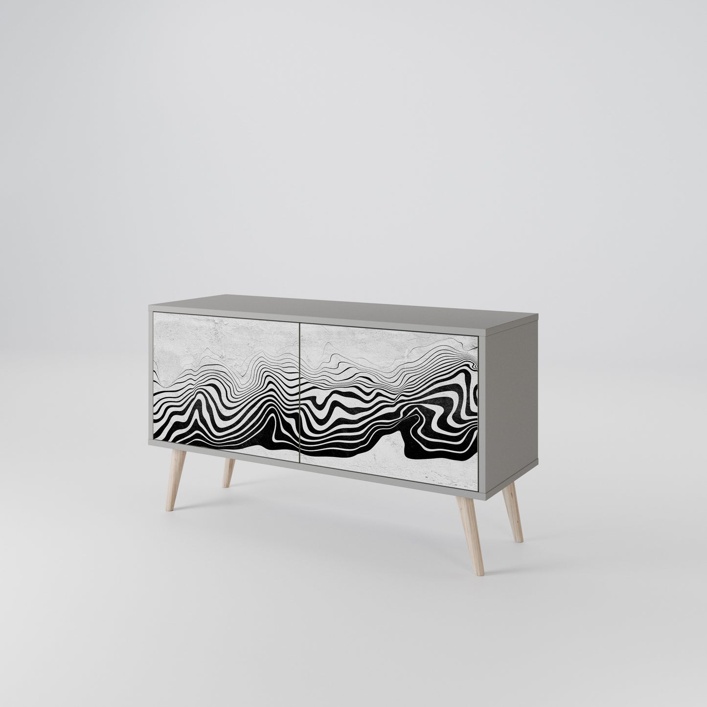 MONOCHROME MIRAGE Kompaktní dvoudveřový TV stolek