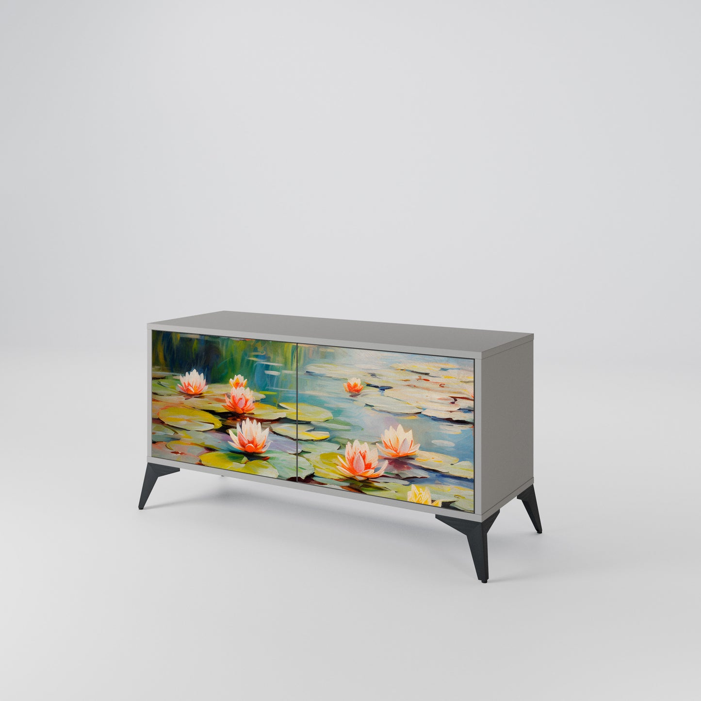 BLOOMING WATERS Kompaktní dvoudveřový TV stolek