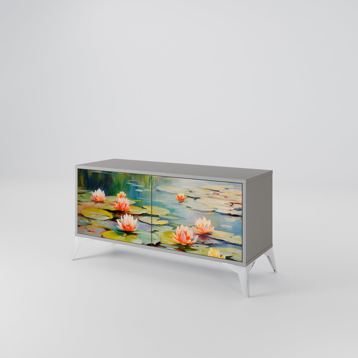 BLOOMING WATERS Kompaktní dvoudveřový TV stolek