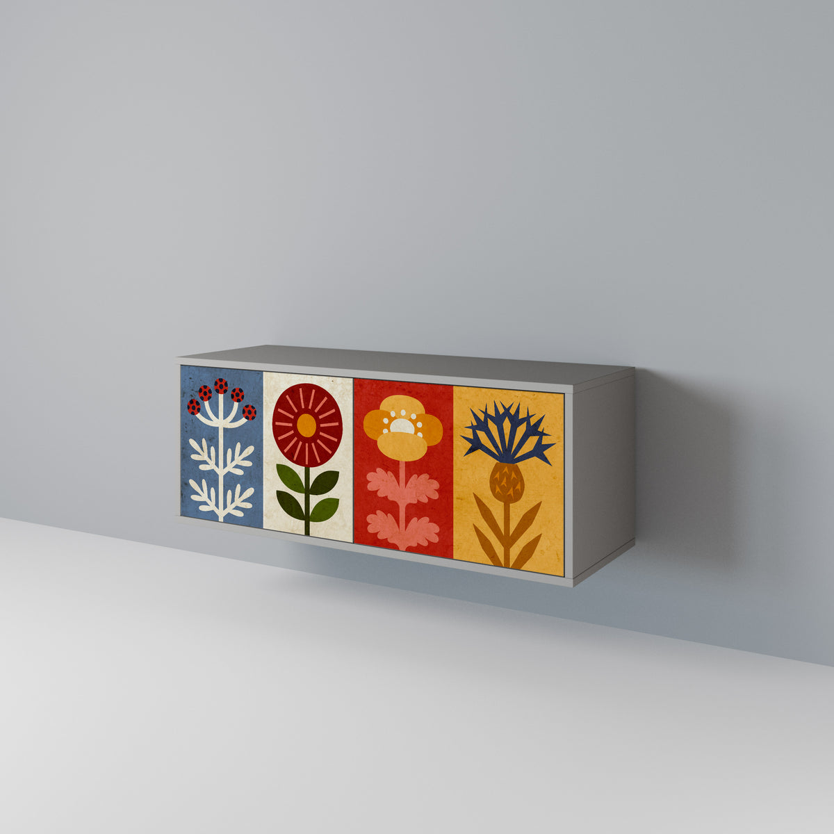 SCANDIC FLOWERET Kompaktní dvoudveřový TV stolek